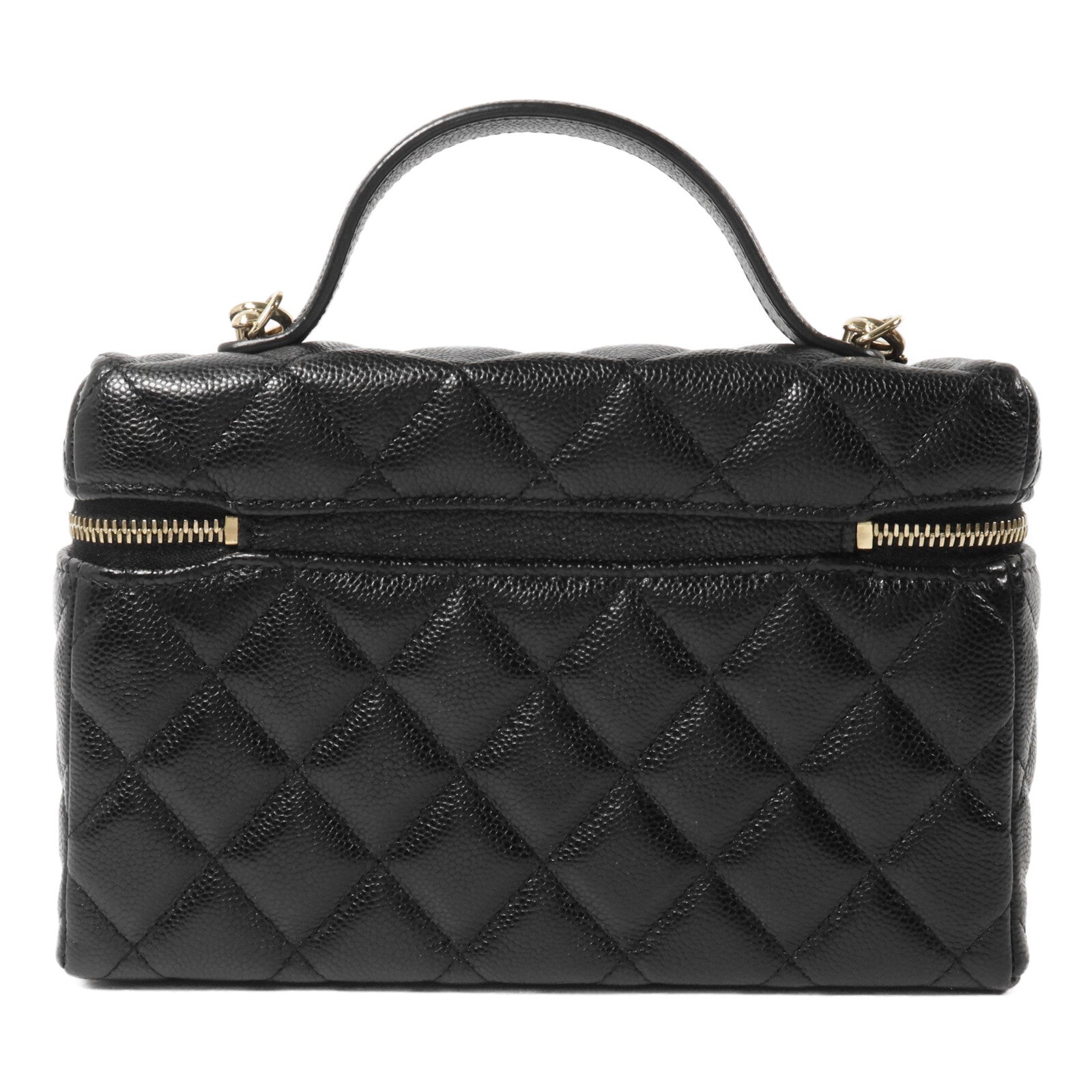 CHANEL 牛皮皮革Vanity Case鏈帶手挽肩背兩用袋