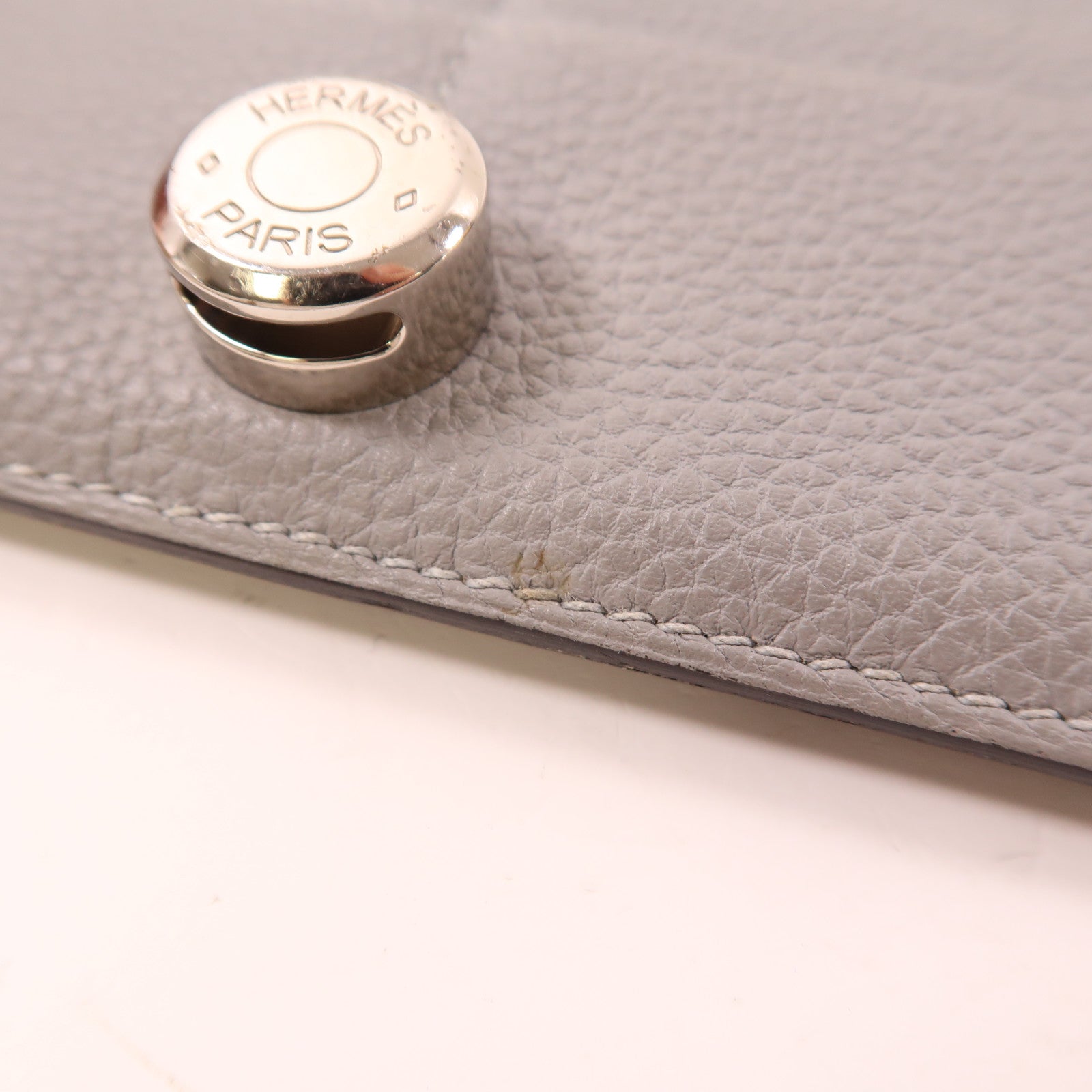 HERMES (PRICE DOWN) PHW Dogon MM Wallet Togo Leather Gray Grey