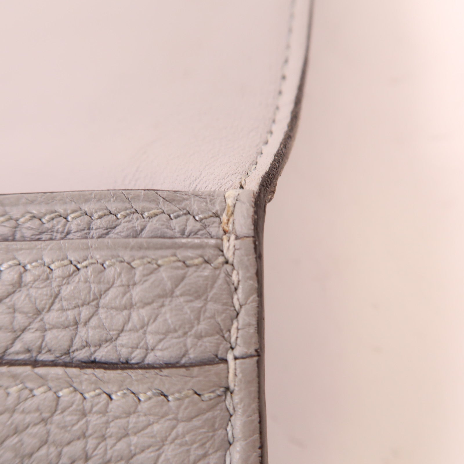 HERMES (PRICE DOWN) PHW Dogon MM Wallet Togo Leather Gray Grey