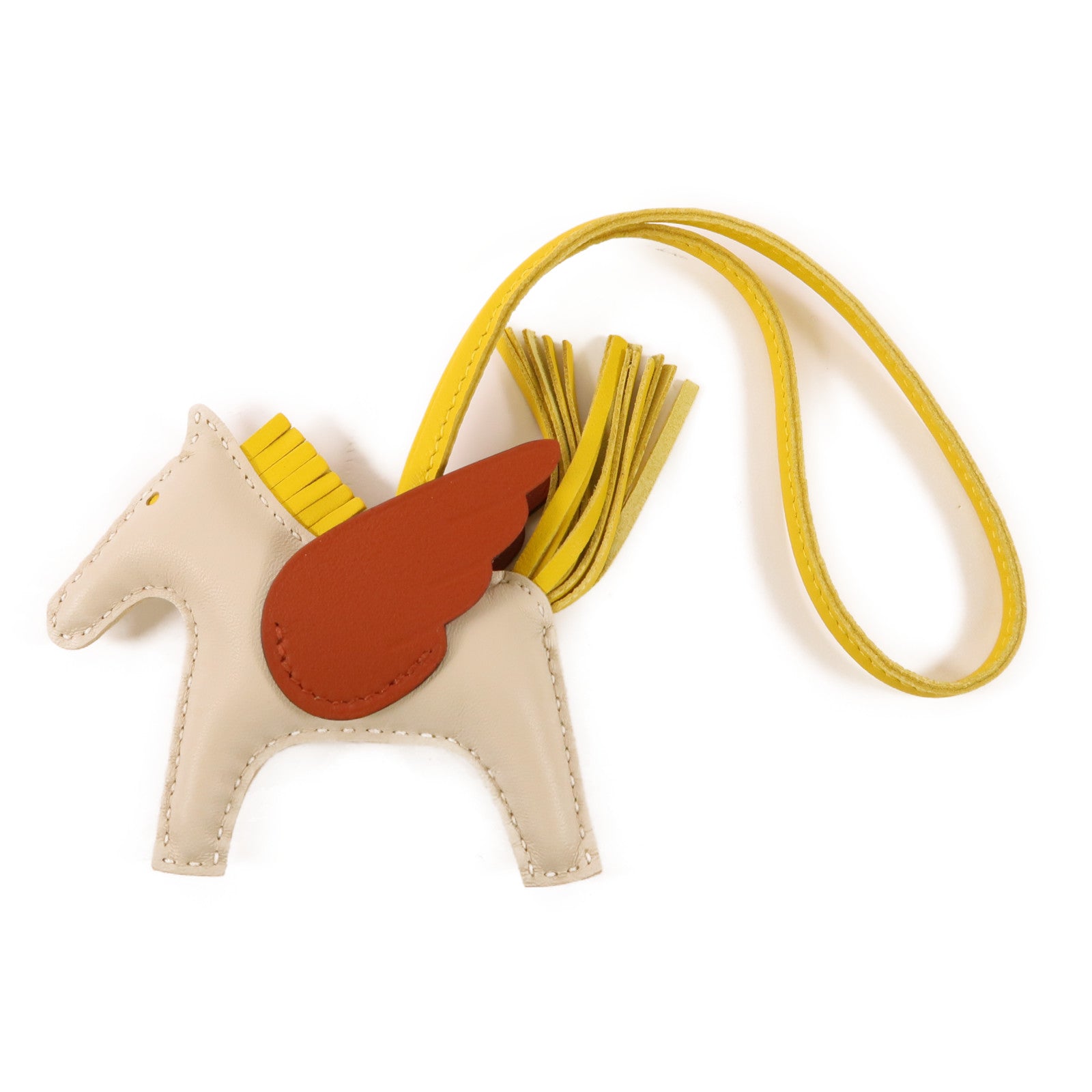 HERMES Rodeo Pegase PM Charm Veau Swift Leather Brown/Yellow