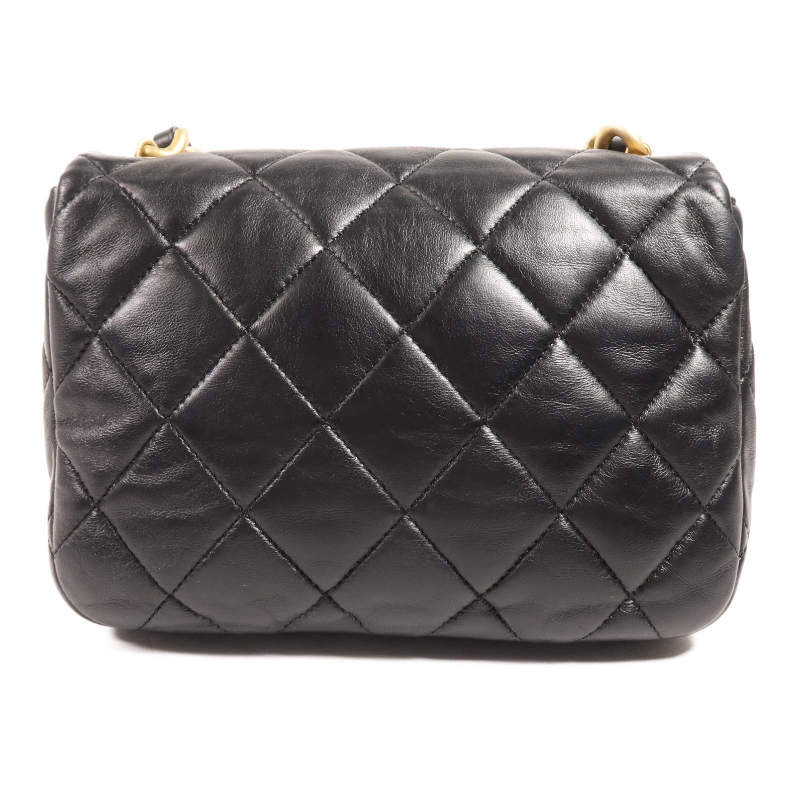 CHANEL 羊皮皮革Chain Shoulder金扣鏈帶肩背袋