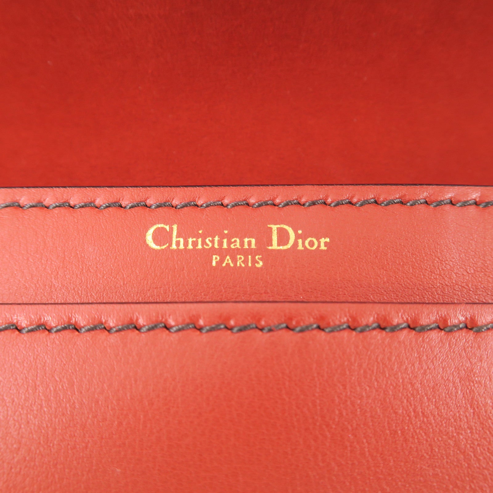 Dior 牛皮皮革J'aDior金扣鏈帶肩背袋紅色