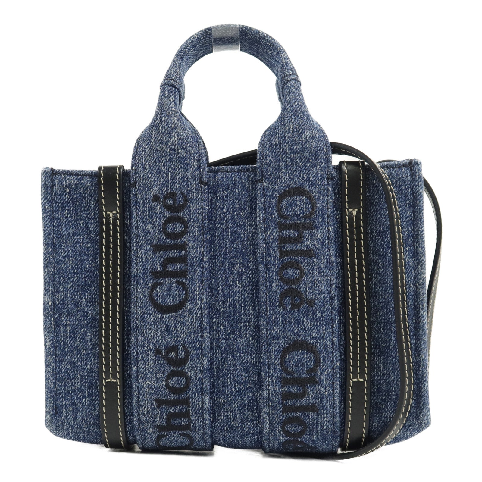 Chloe 牛仔布Woody Tote Mini手挽肩背兩用袋