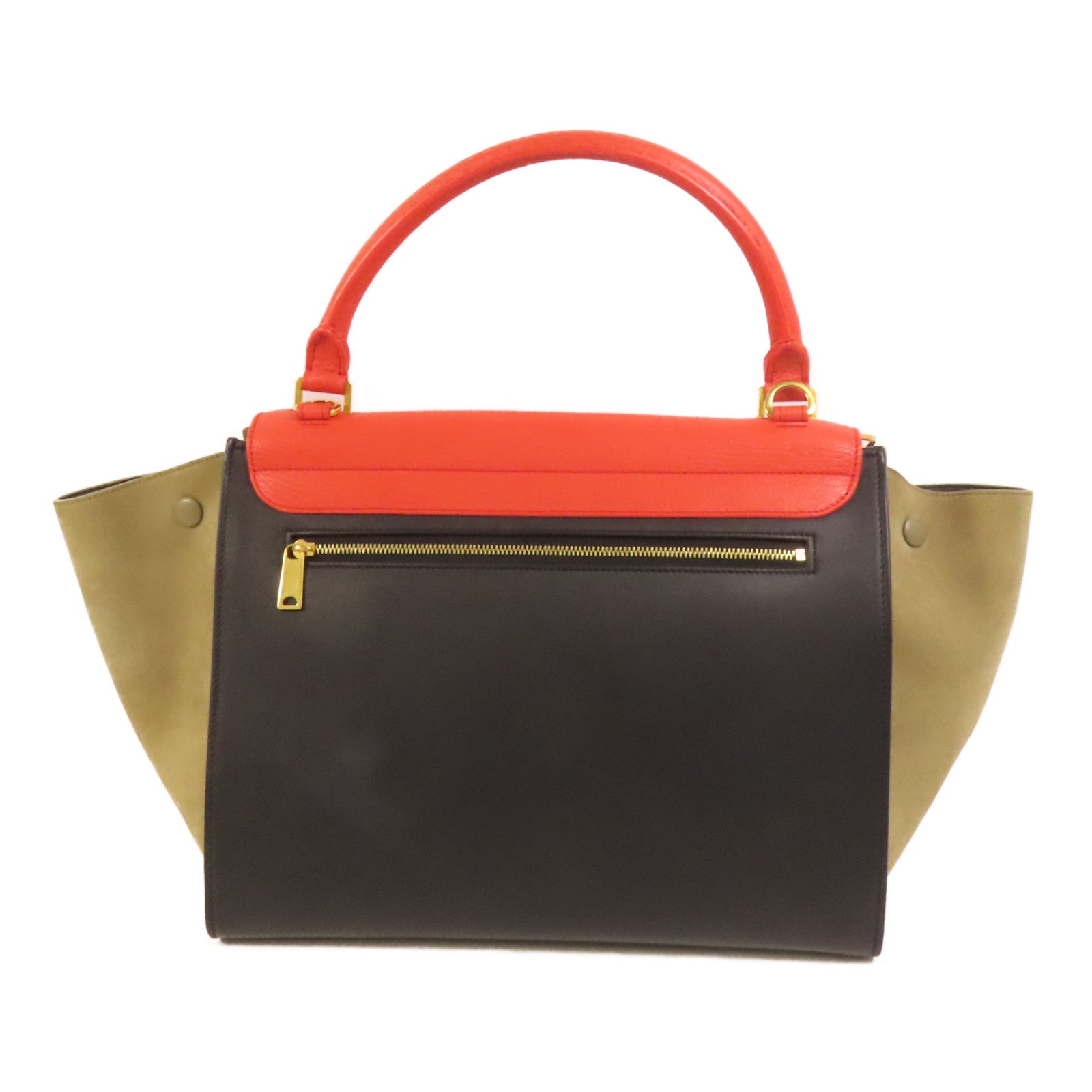 CELINE 牛皮皮革/麂皮皮革Trapeze金扣手挽肩背兩用袋