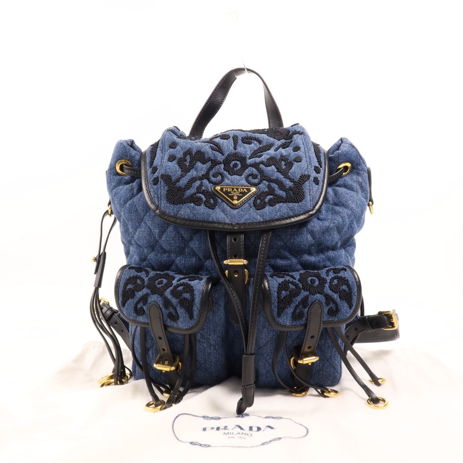 PRADA 帆布Backpack金扣背包