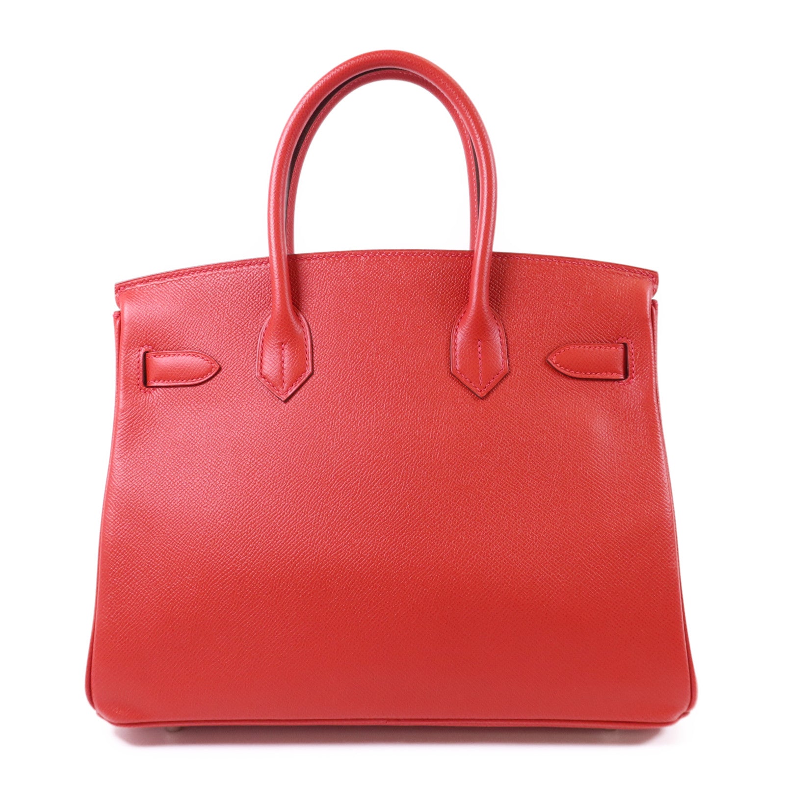 HERMES Epsom皮革Birkin 30銀扣手挽袋Rouge Casaque