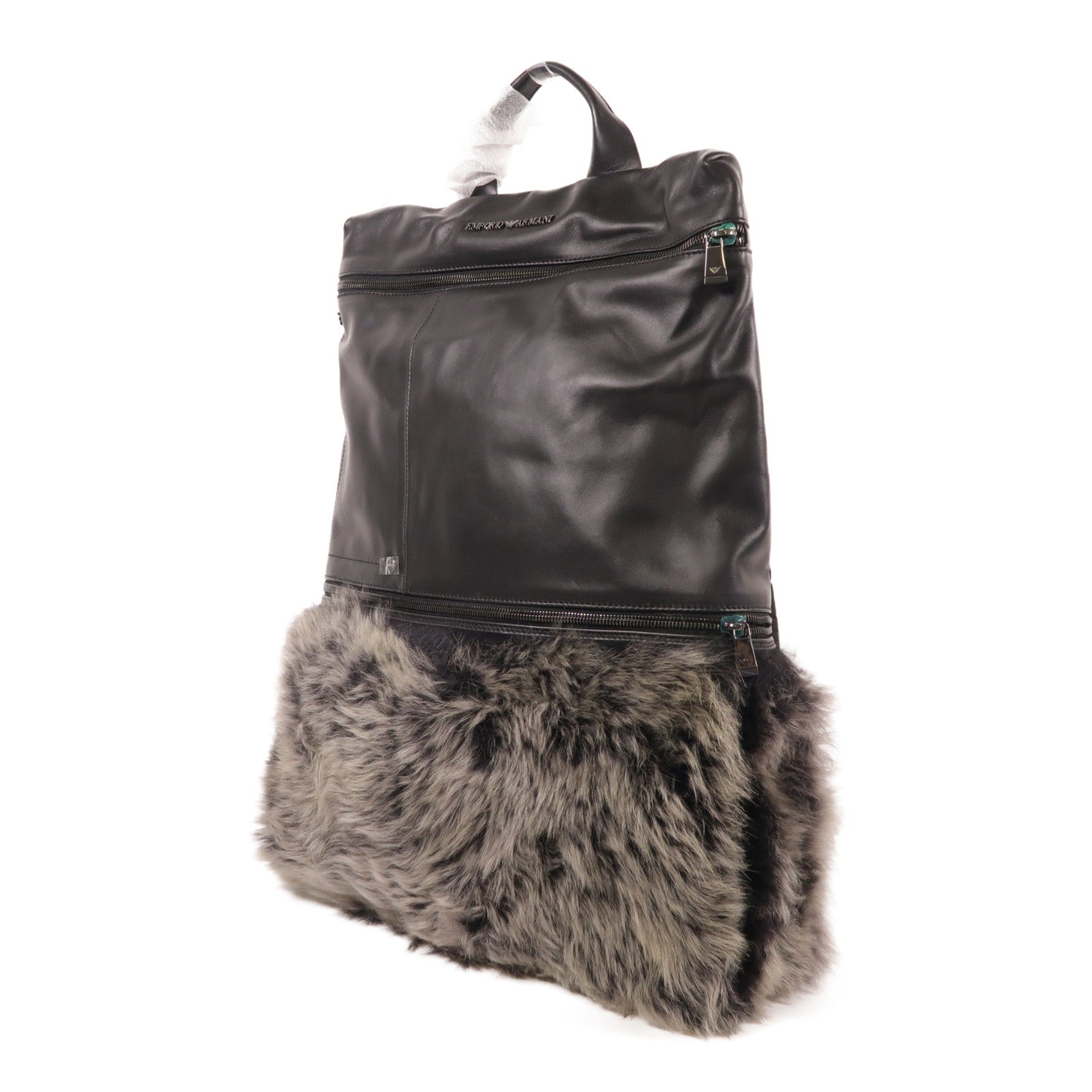 SELECTION 牛皮皮革/羊毛Amani Backpack背包