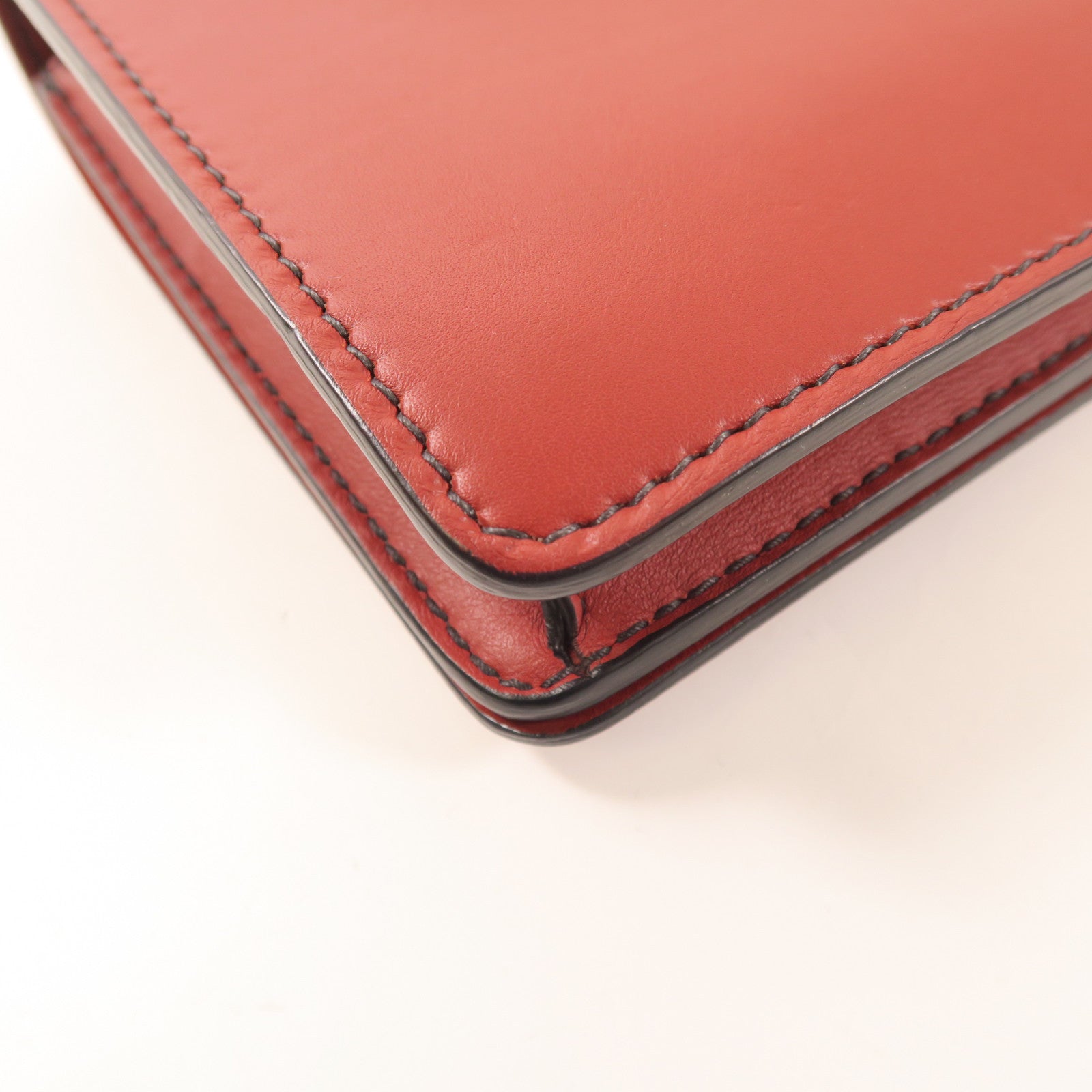 Dior 牛皮皮革J'aDior金扣鏈帶肩背袋紅色