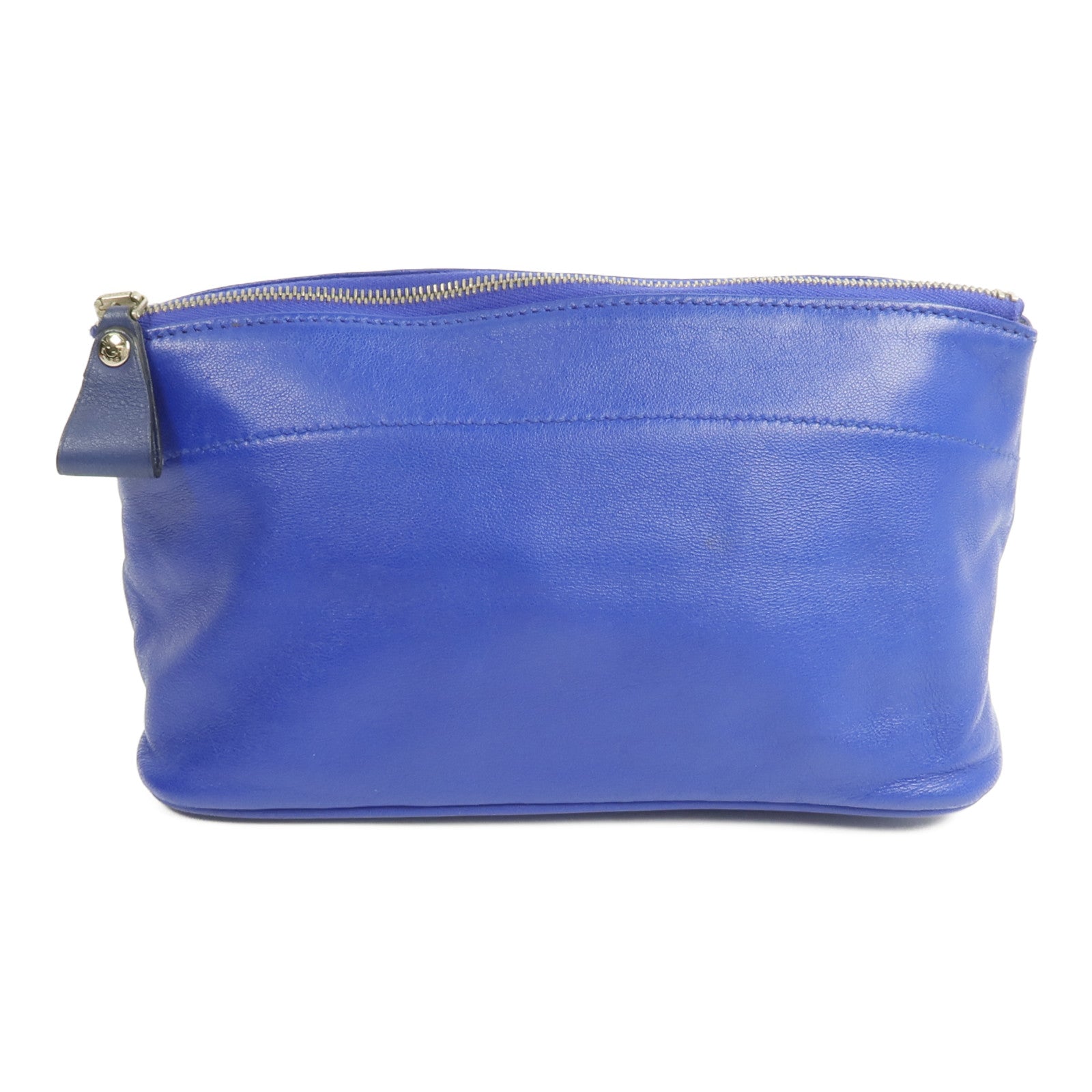 HERMES Milo皮革Tohubohu手拿包Bleu Electrique