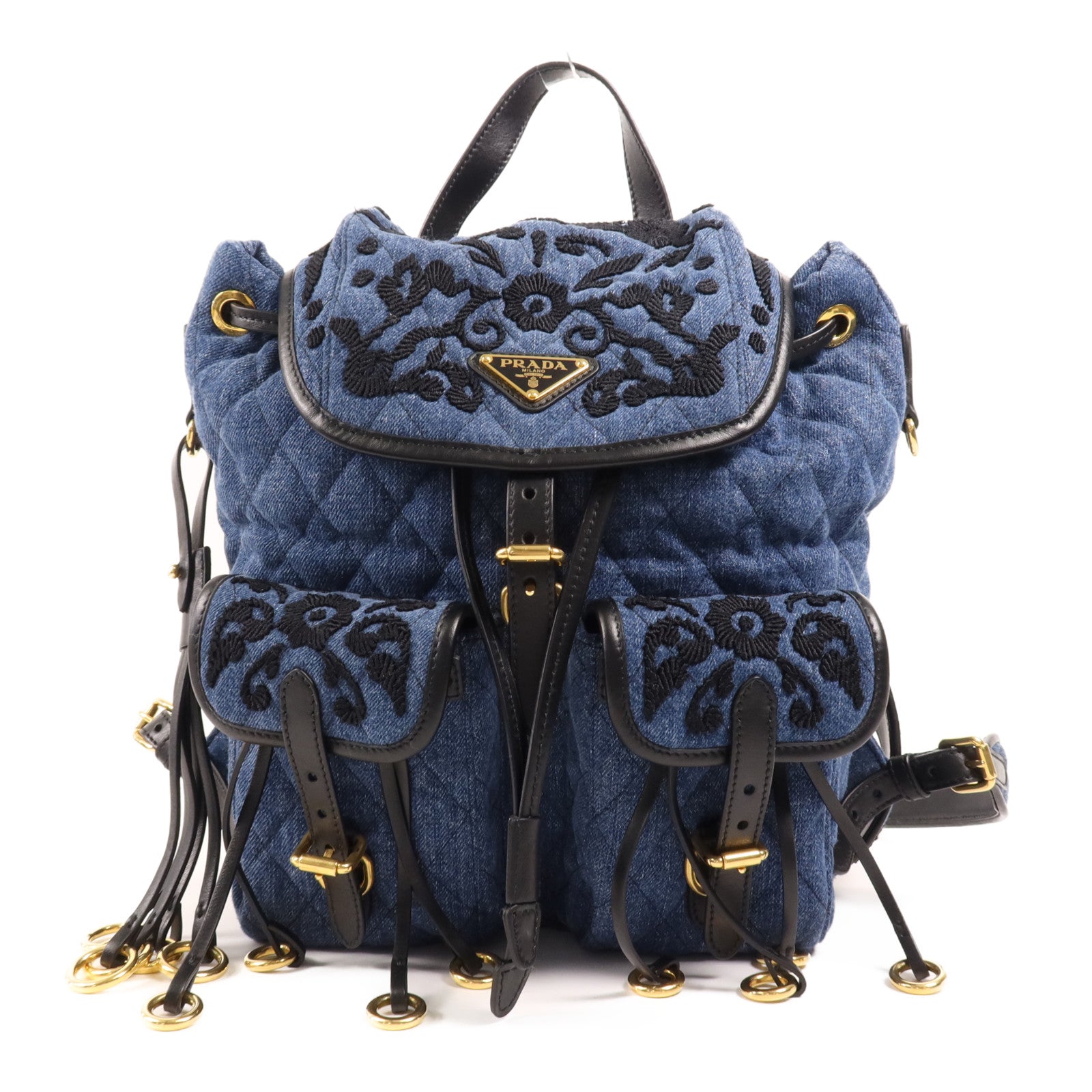 PRADA 帆布Backpack金扣背包