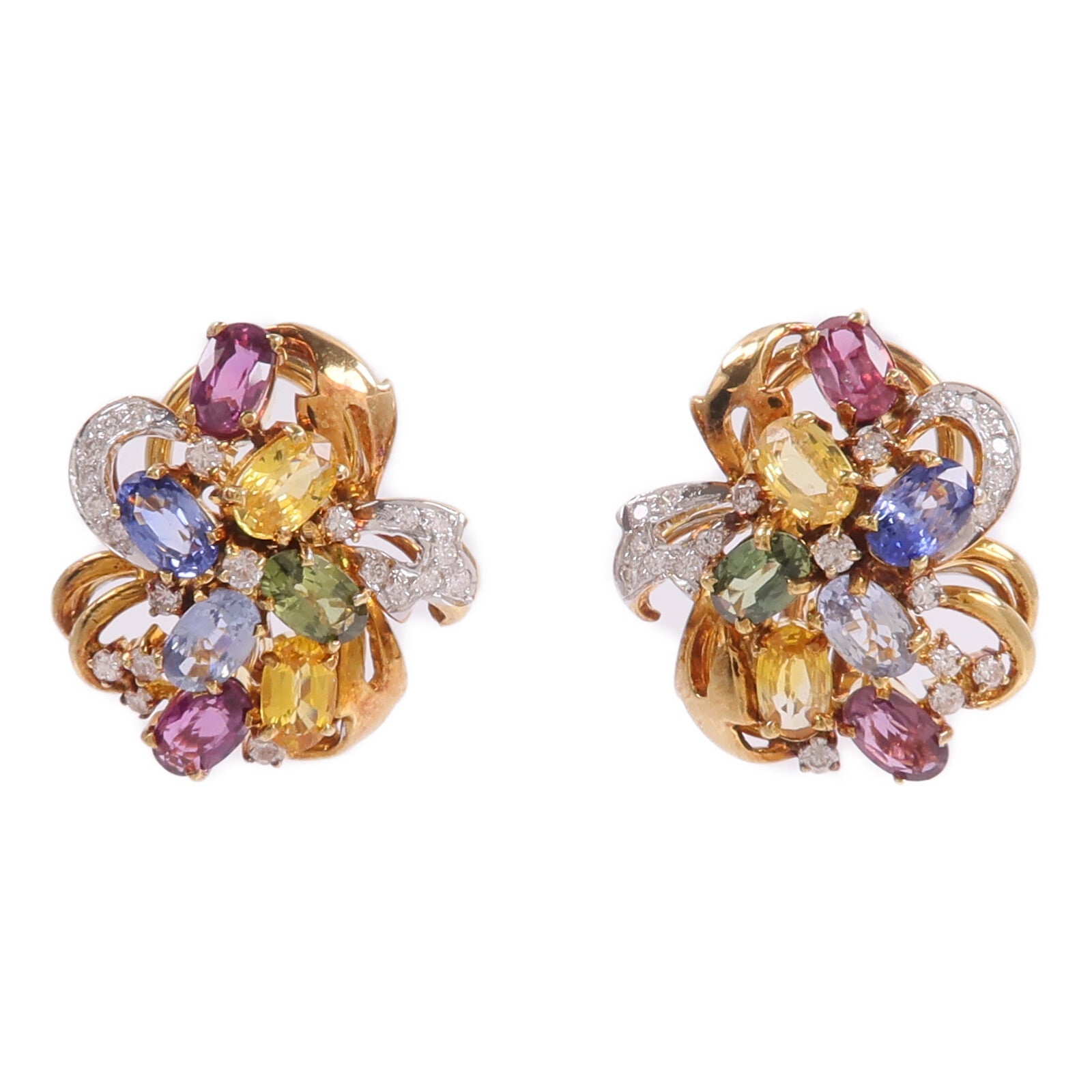 JEWELRY 18K黃金/白金Color Stone Diamond Earrings彩色寶石/鑽石耳環