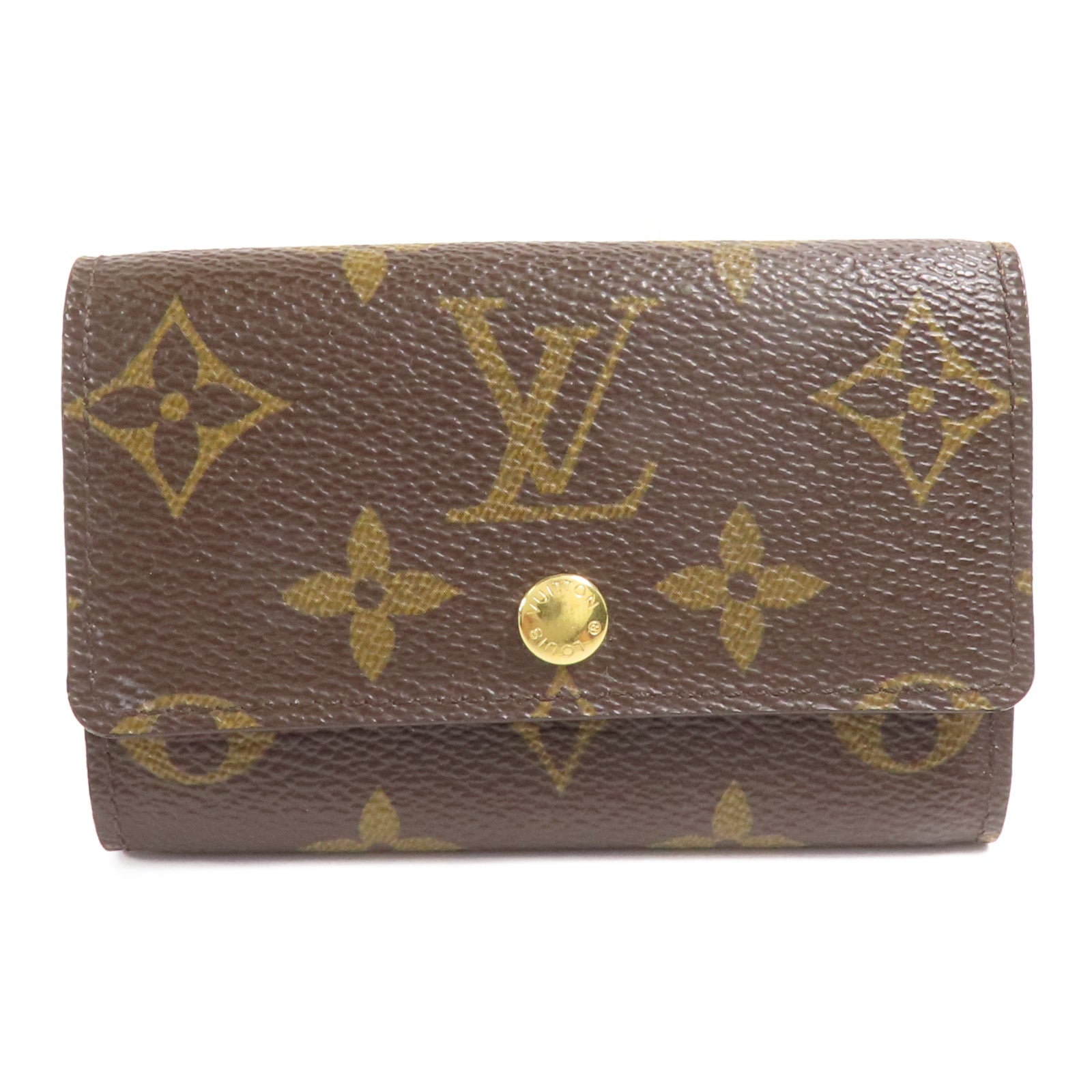LOUIS VUITTON Monogram 6 Key Holder金扣鎖匙包棕色