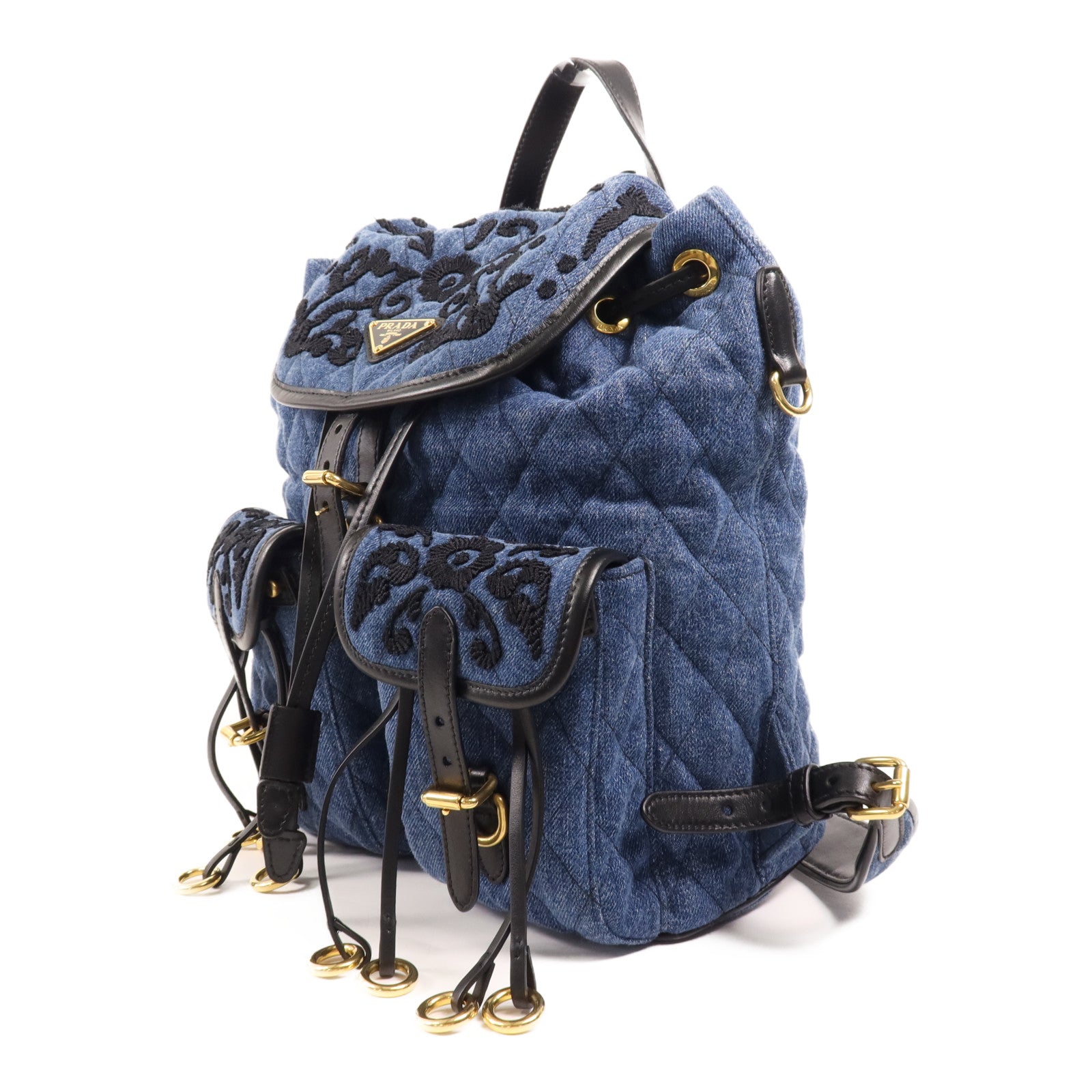 PRADA 帆布Backpack金扣背包