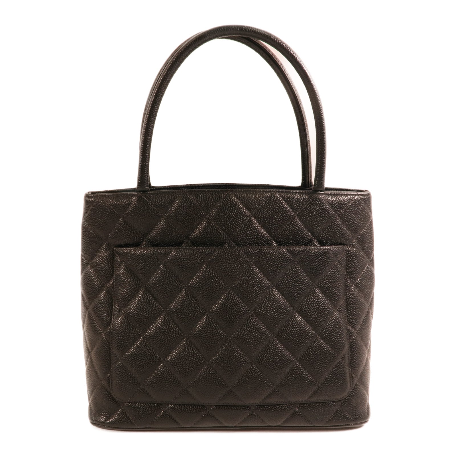 CHANEL 【激減優惠】牛皮皮革Tote Bag銀扣肩背袋/手挽袋