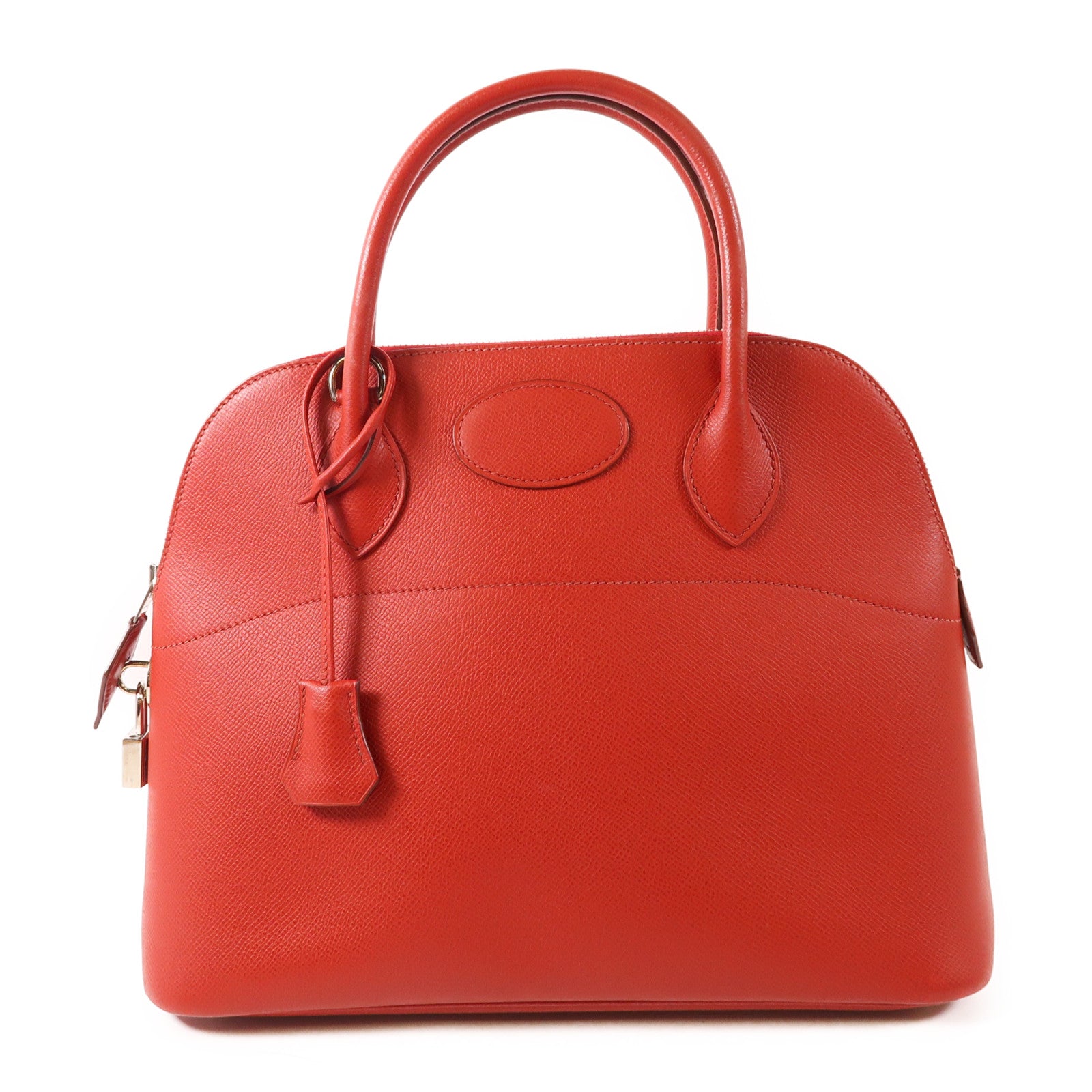 HERMES Epsom皮革Bolide 31銀扣手挽袋Q5 Rouge Casaque