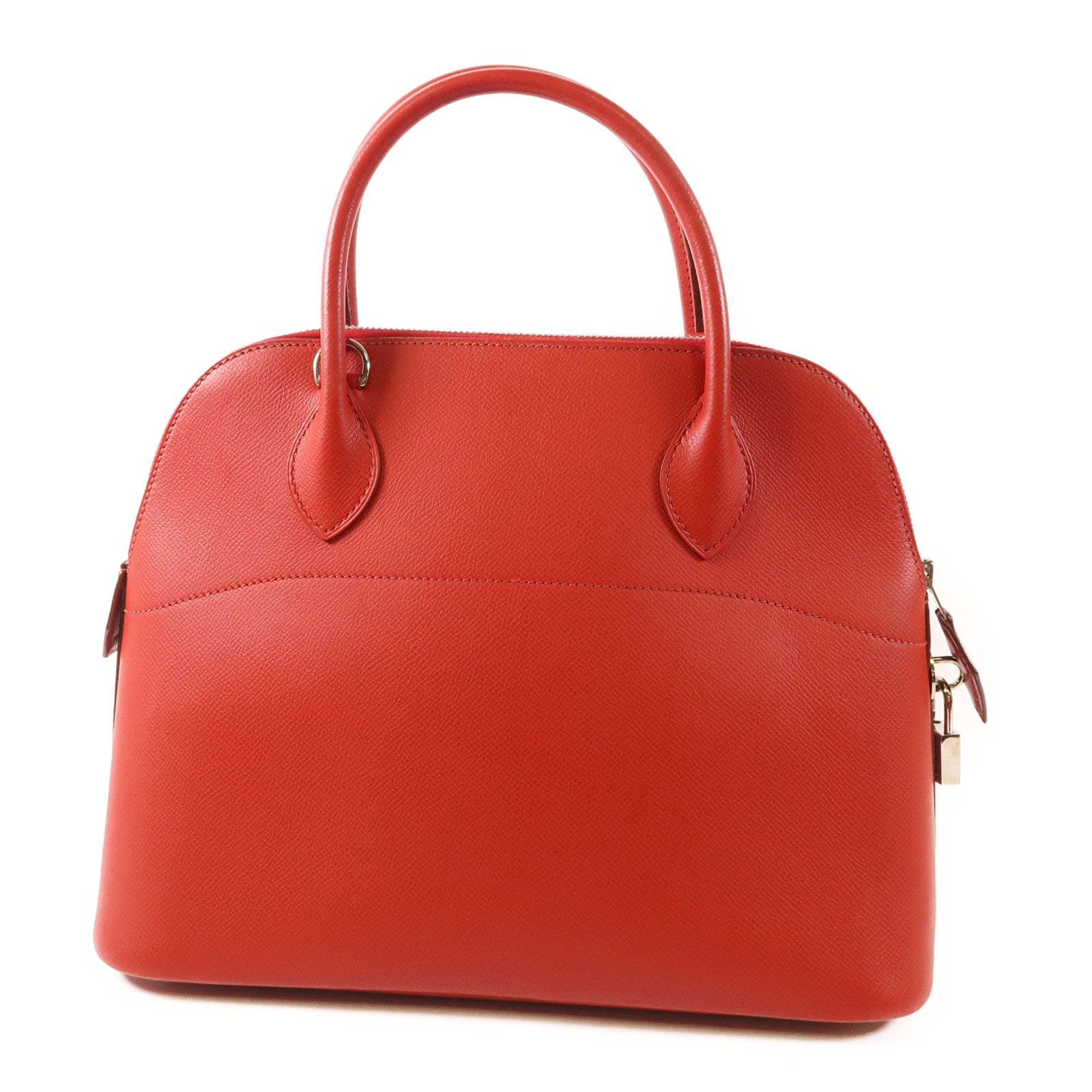 HERMES Epsom皮革Bolide 31銀扣手挽袋Q5 Rouge Casaque