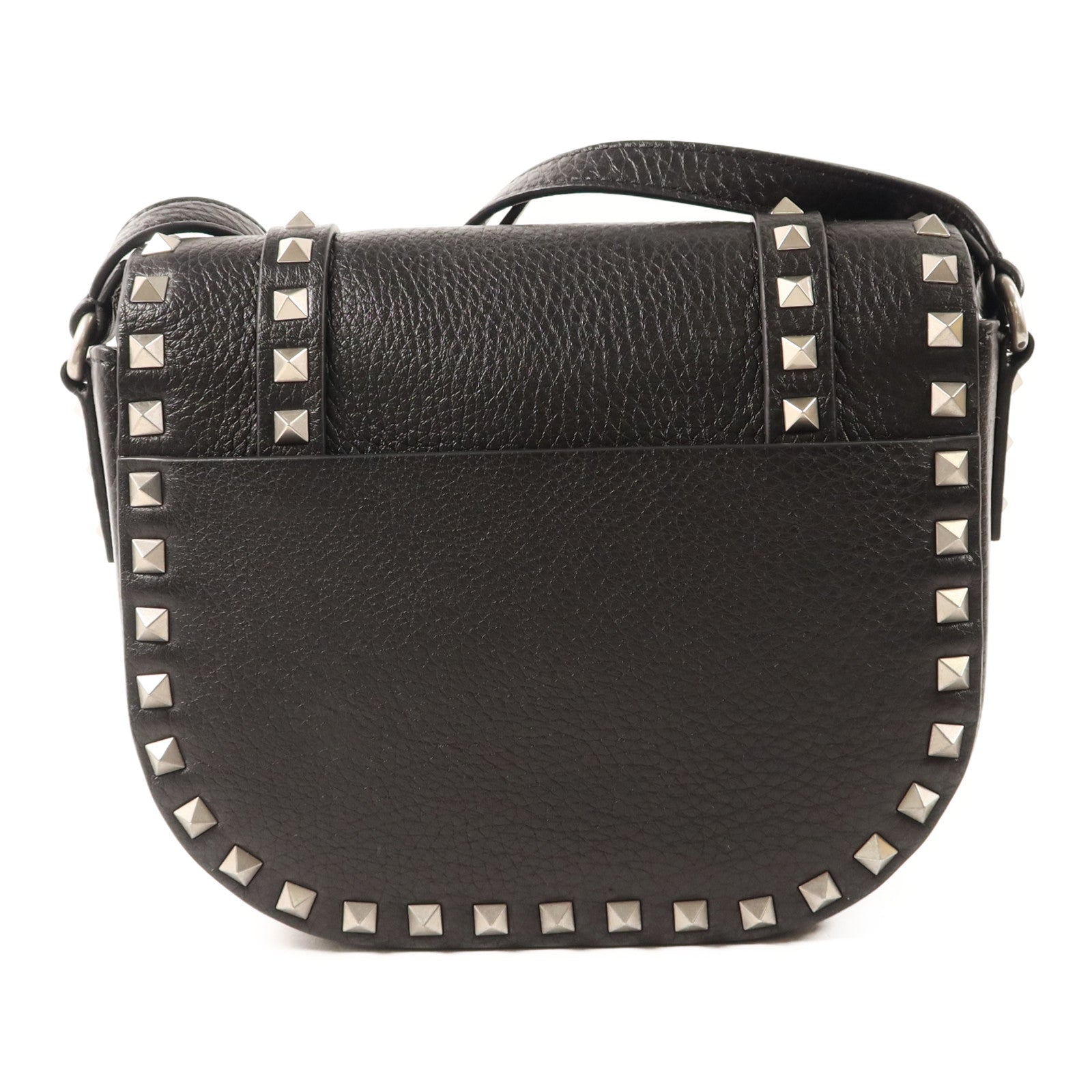 Valentino 【激減優惠】牛皮皮革Rockstud Messenger Bag銀扣肩背袋