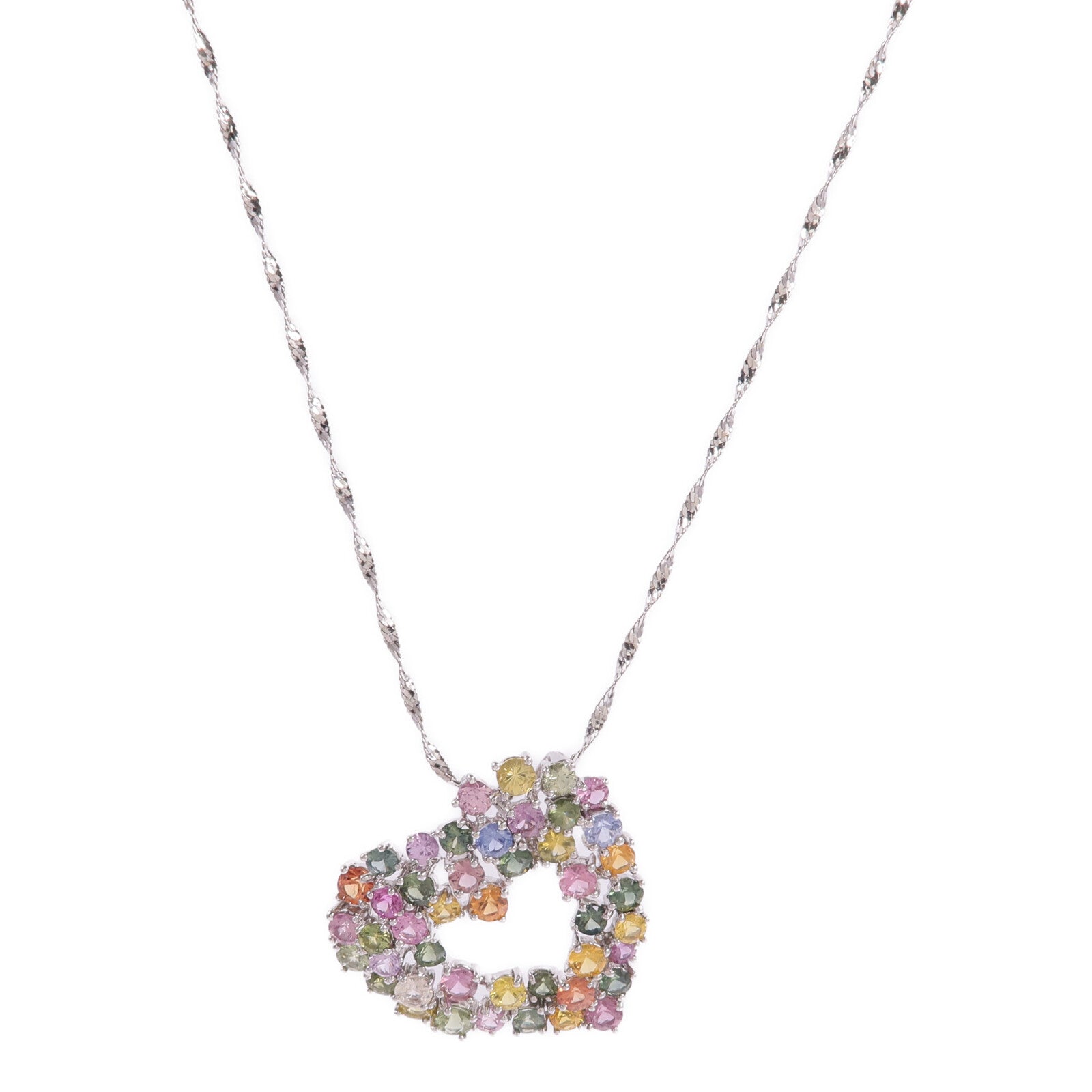 JEWELRY 18K白金Color Stone Necklace彩色寶石項鍊