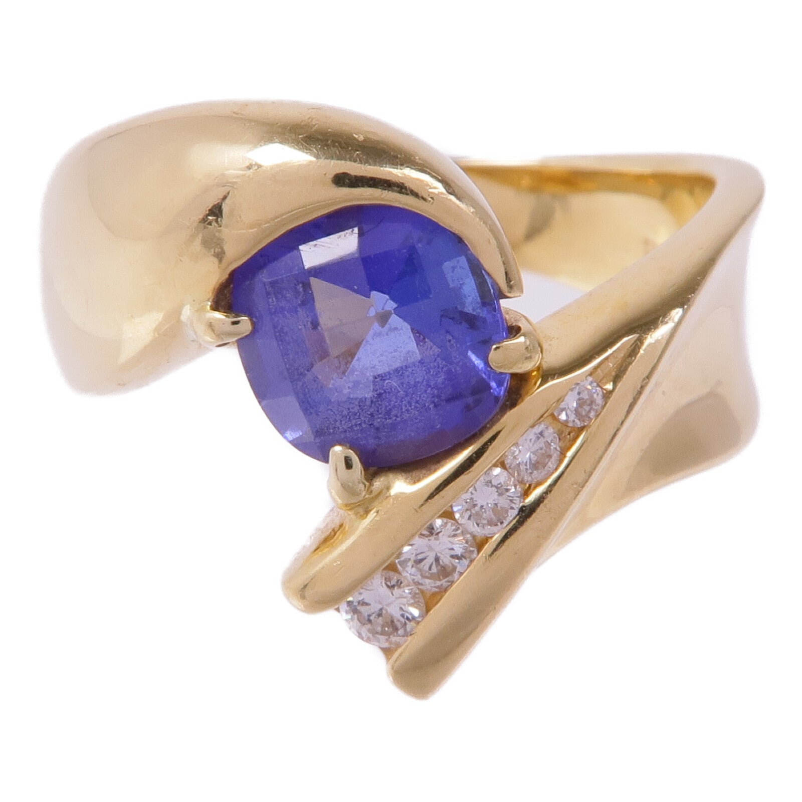 JEWELRY 18K黃金Tanzanite Diamond Ring坦桑石/鑽石戒指US#9.5
