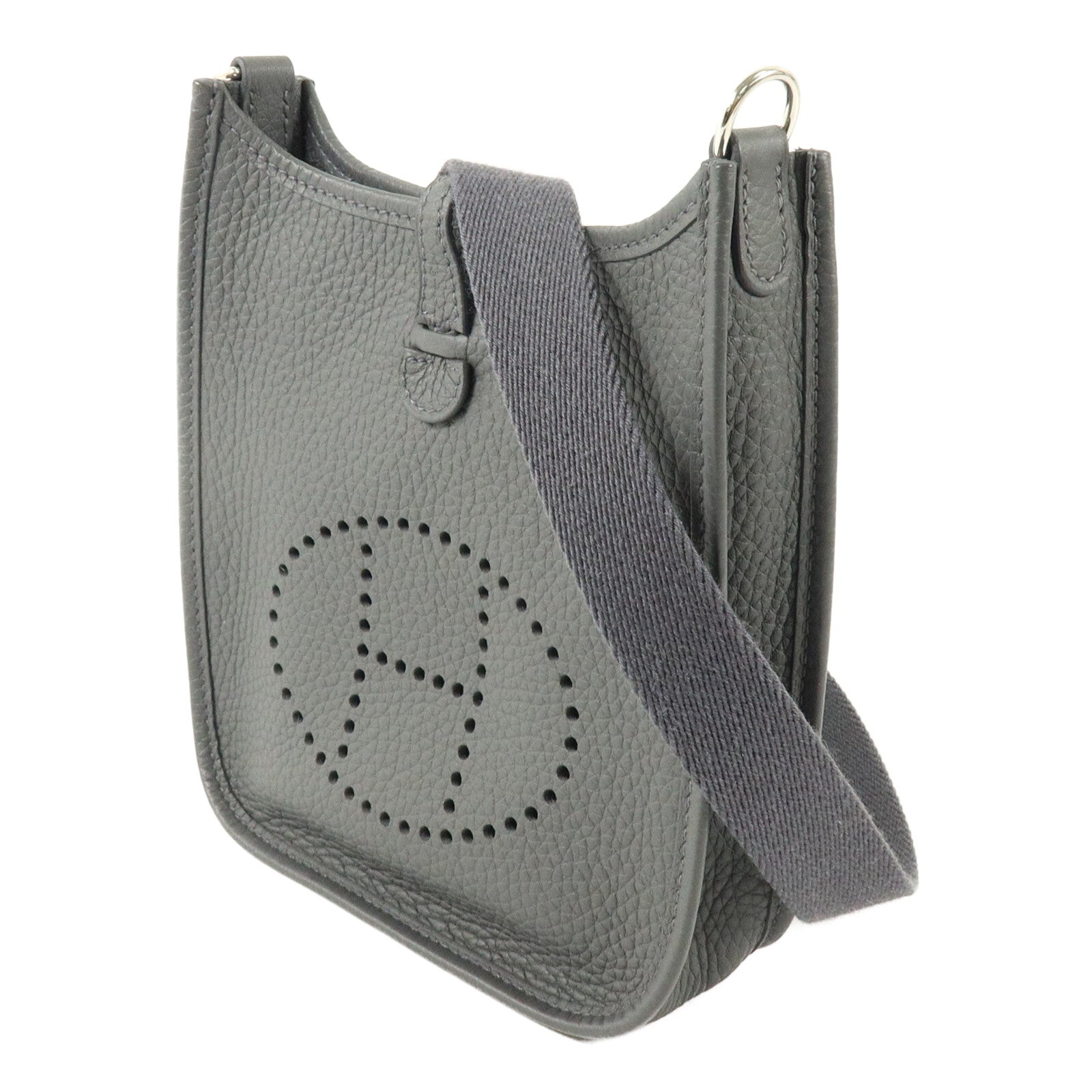 HERMES Clemence皮革Evelyne TPM肩背袋Gris Misty