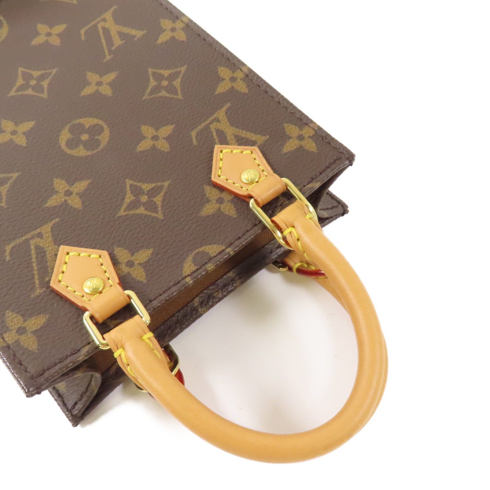 LOUIS VUITTON 【激減優惠】Monogram Petit Sac Plat金扣手挽肩背兩用袋