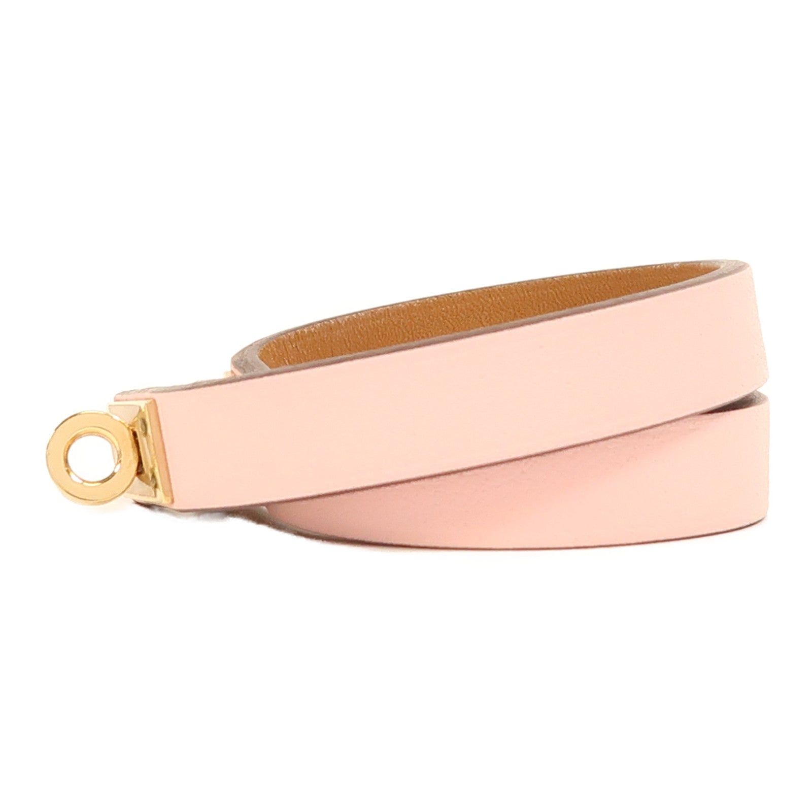 HERMES Swift皮革Mini Kelly Double Tour手鐲Rose Sakura