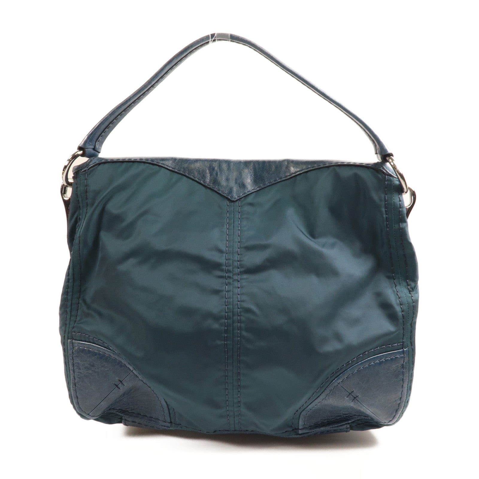 PRADA 【激減優惠】尼龍/牛皮皮革Shoulder Bag銀扣肩背袋