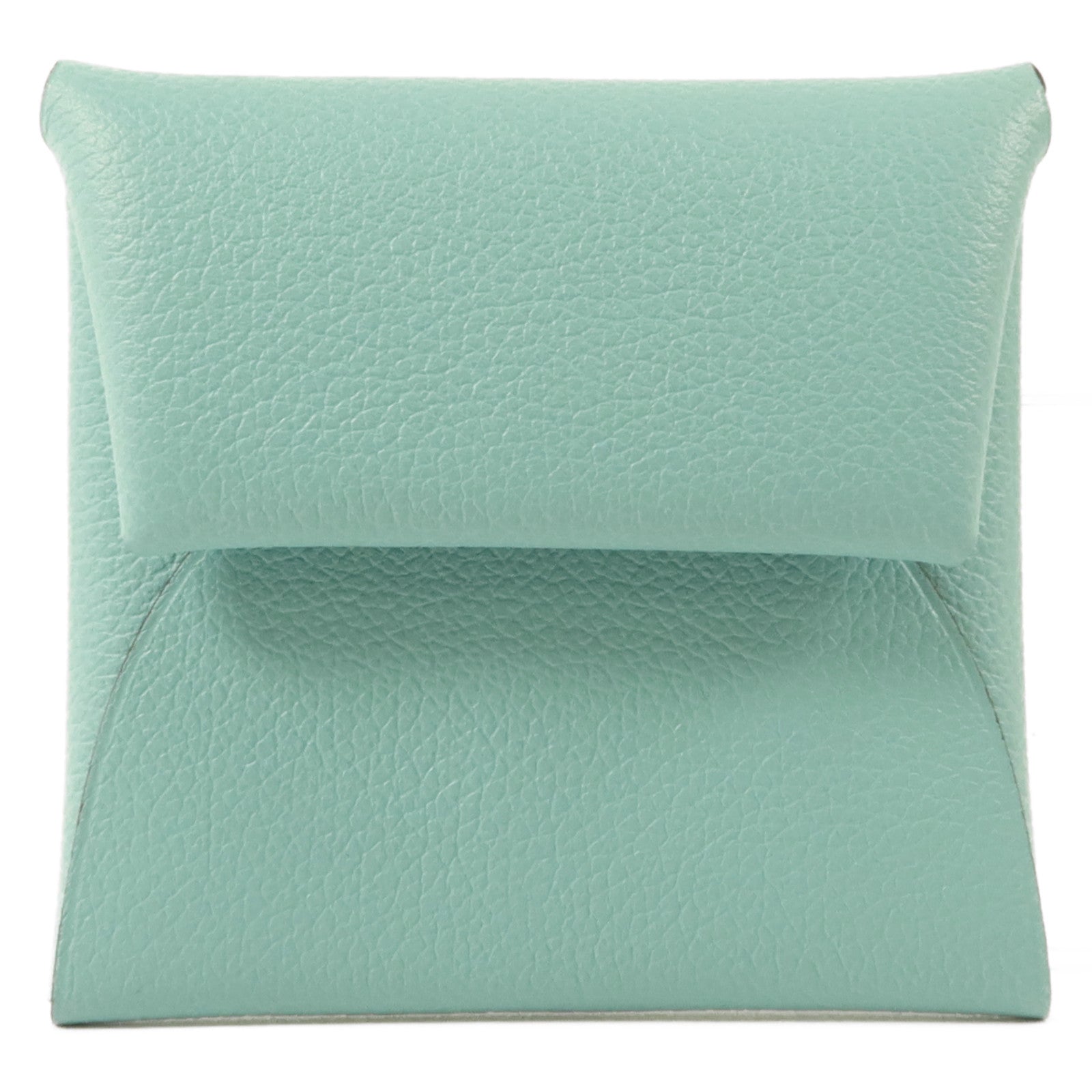 HERMES Evercolor皮革Bastia Change Purse零錢包Bleu Atoll