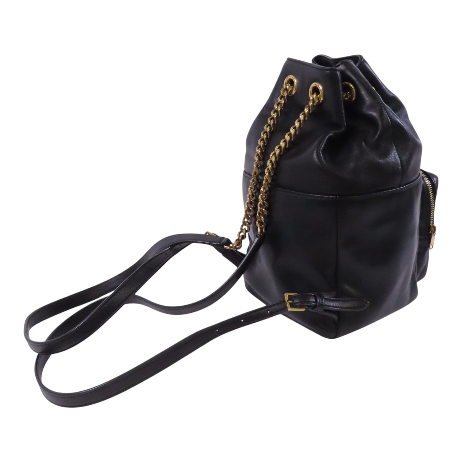 YVES SAINT LAURENT 牛皮皮革Backpack金扣背包