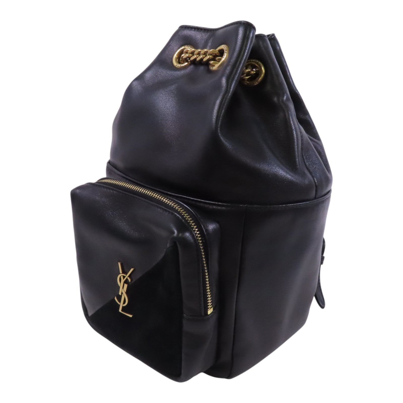YVES SAINT LAURENT 牛皮皮革Backpack金扣背包