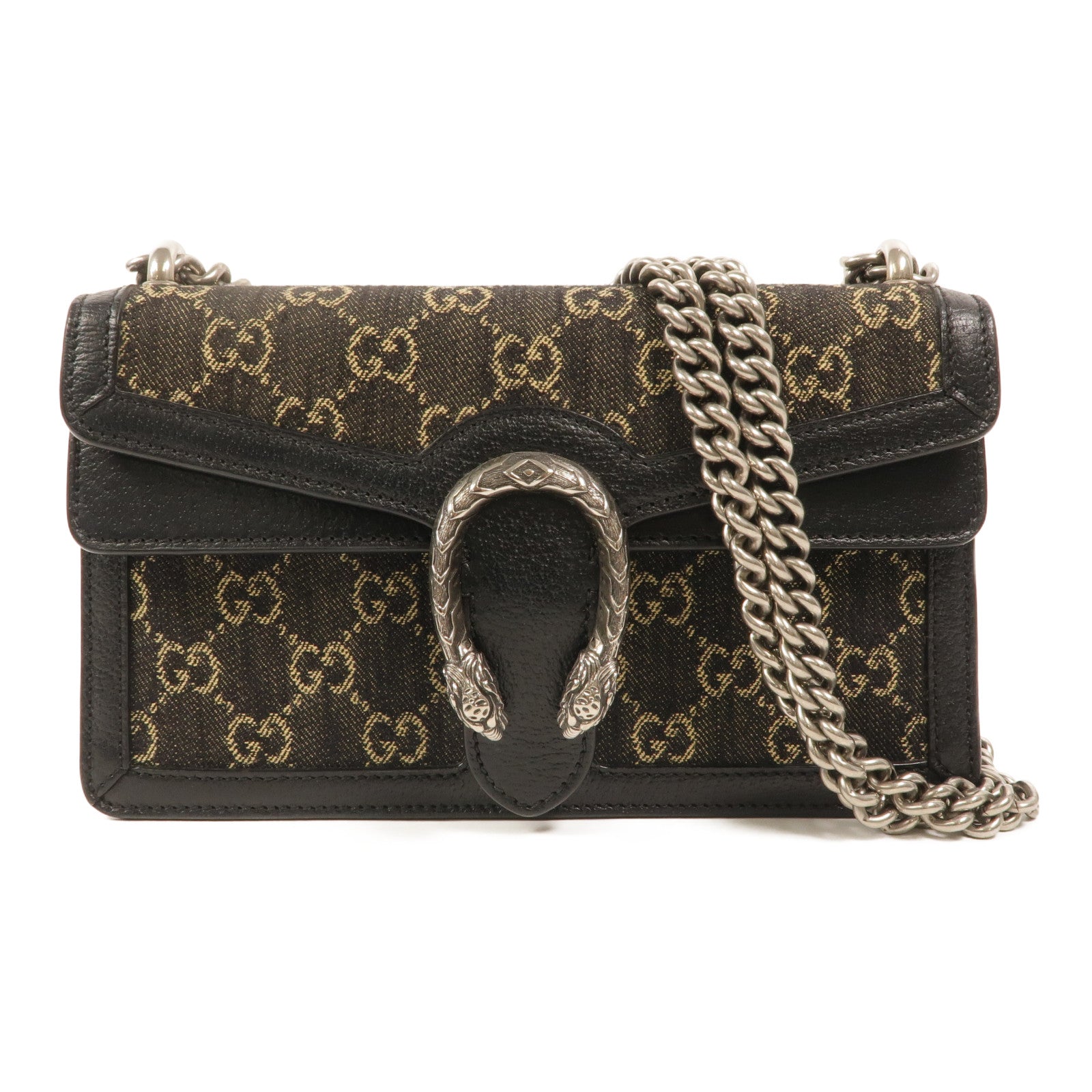 GUCCI 牛仔布Dionysus Medium鏈帶肩背袋