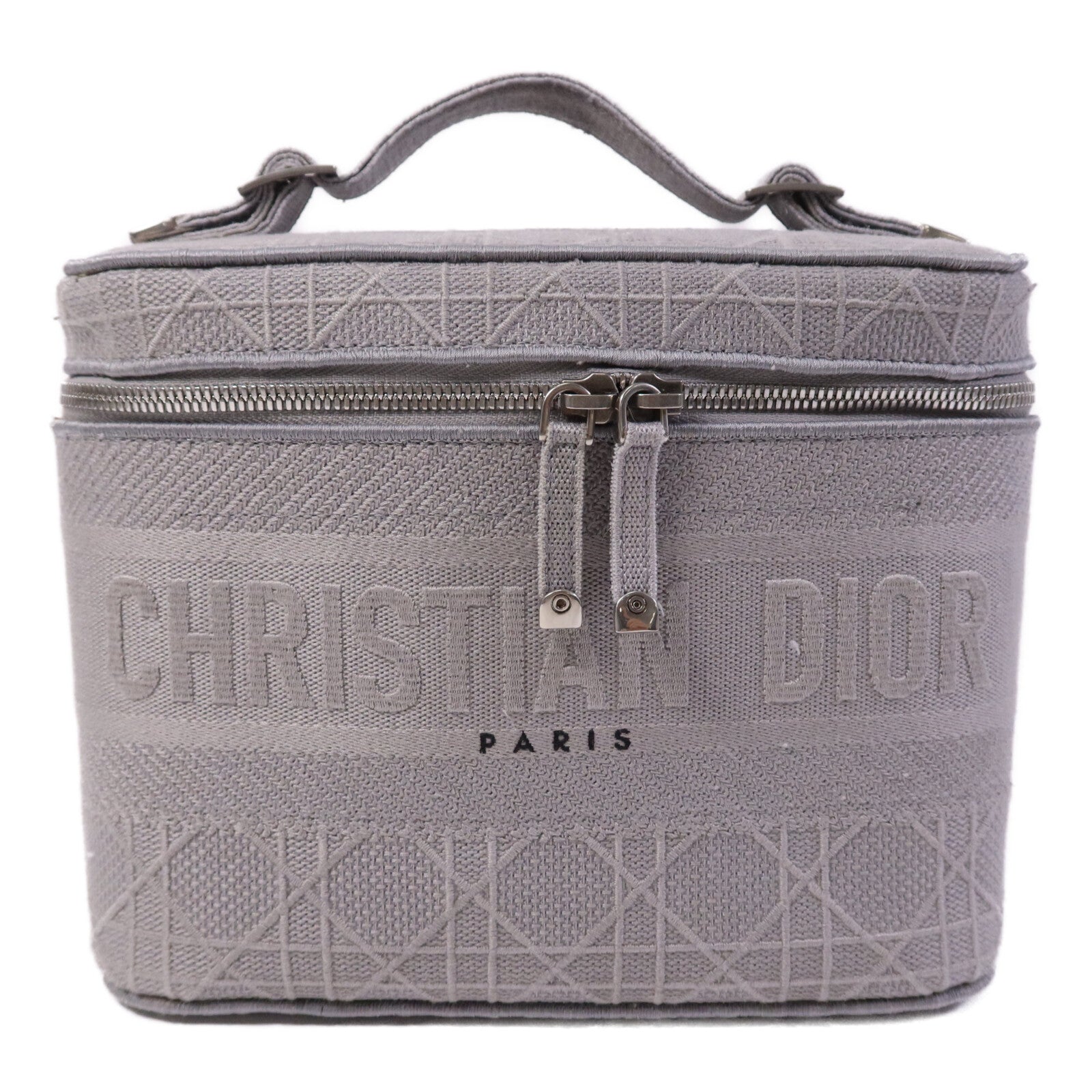 Dior 帆布Travel Vanity Case銀扣手挽袋