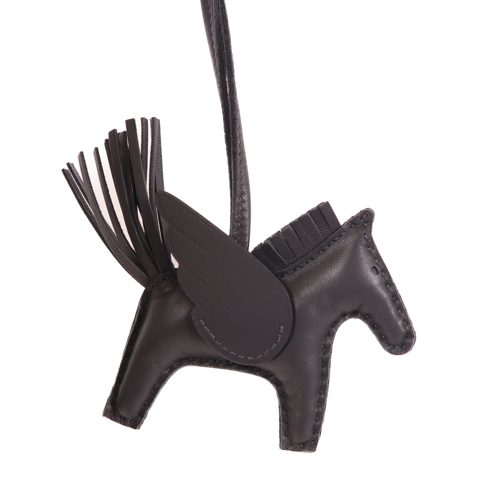 HERMES Swift皮革Rodeo Pegase PM掛飾灰色