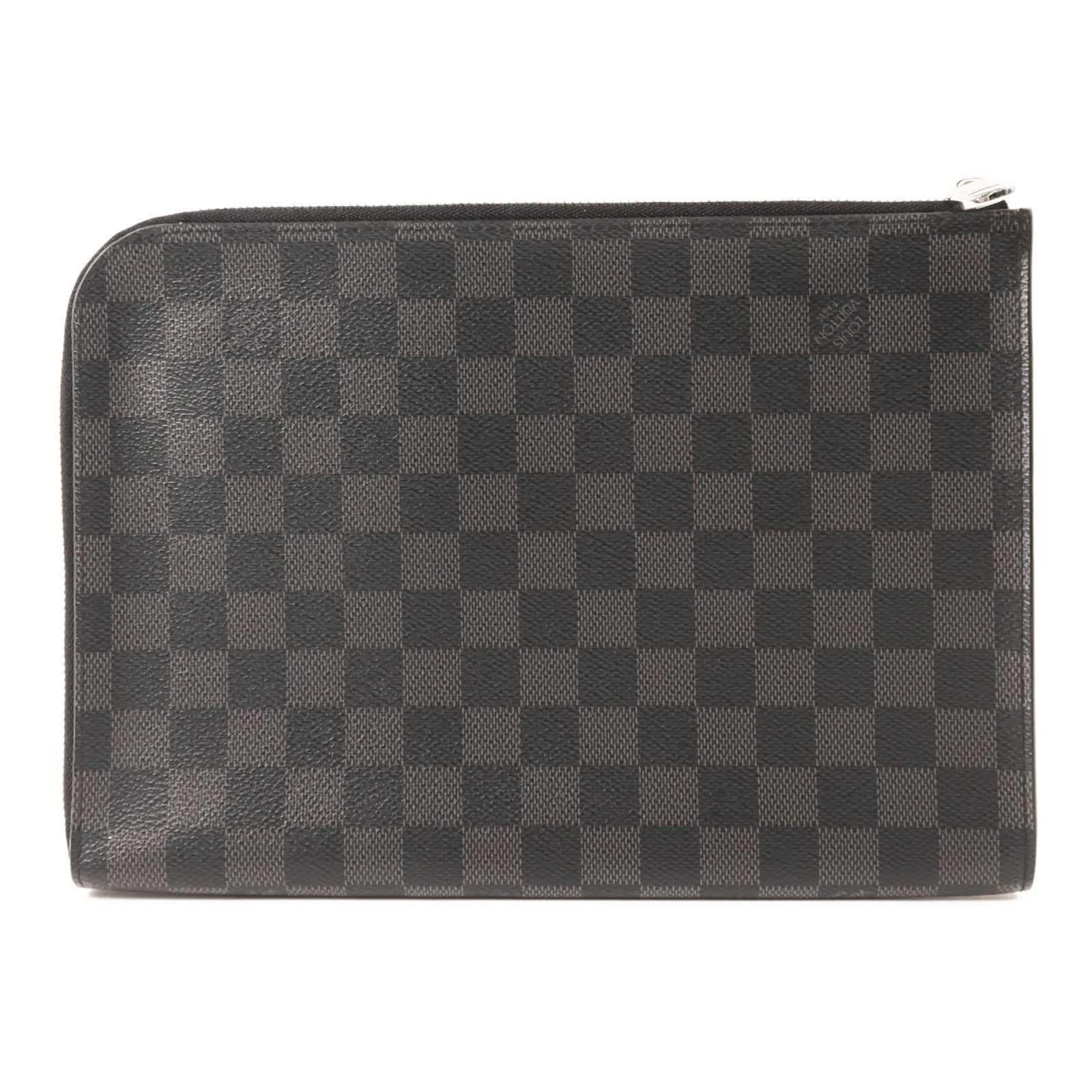 LOUIS VUITTON Damier Graphite Pochette Jour PM銀扣手拿包