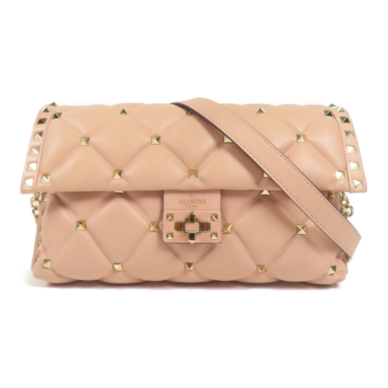 Valentino 羊皮皮革Shoulder Bag金扣肩背袋