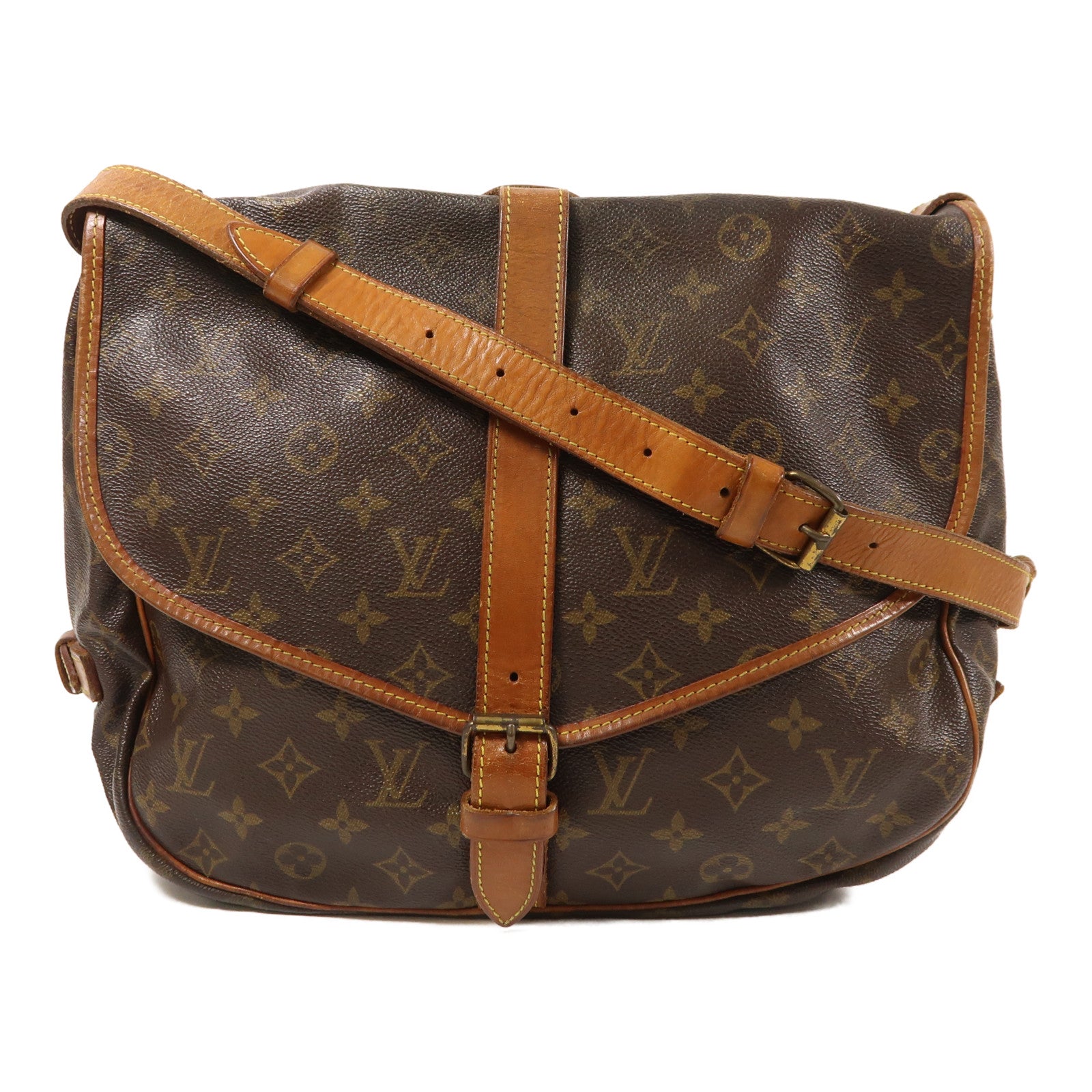 LOUIS VUITTON Monogram Saumur 35金扣肩背袋
