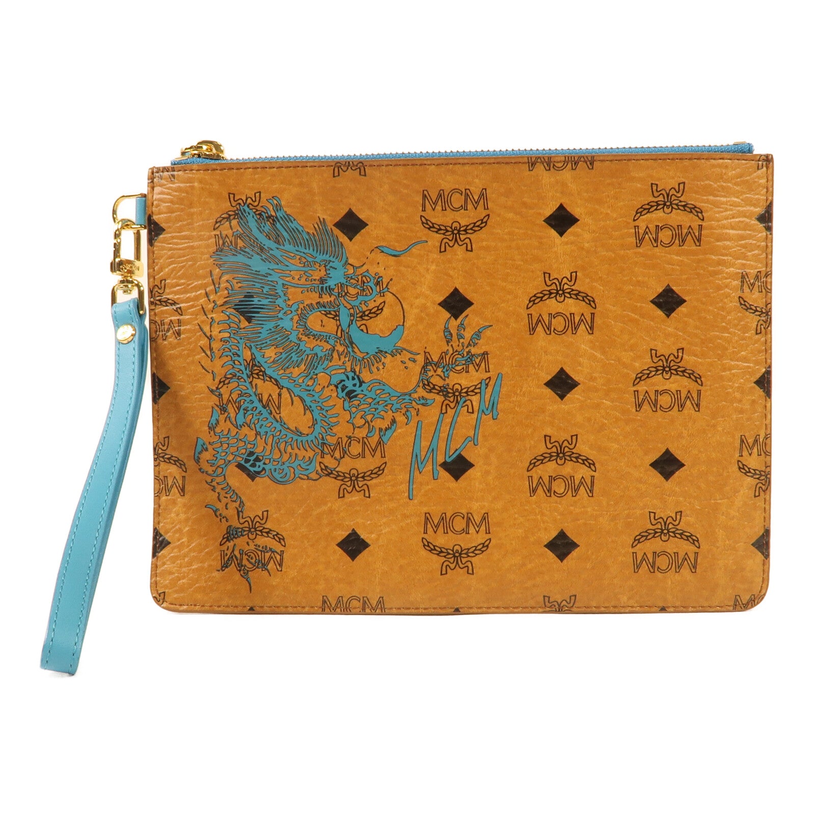 MCM 塗層帆布Pouch金扣小袋