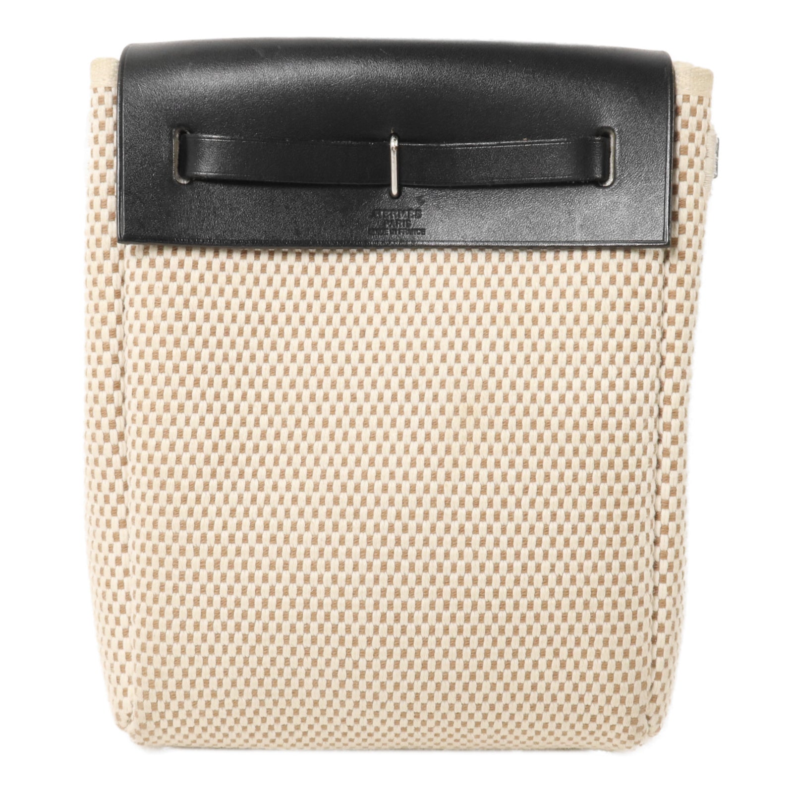 HERMES 帆布Vintage Herbag Mini肩背袋Noir