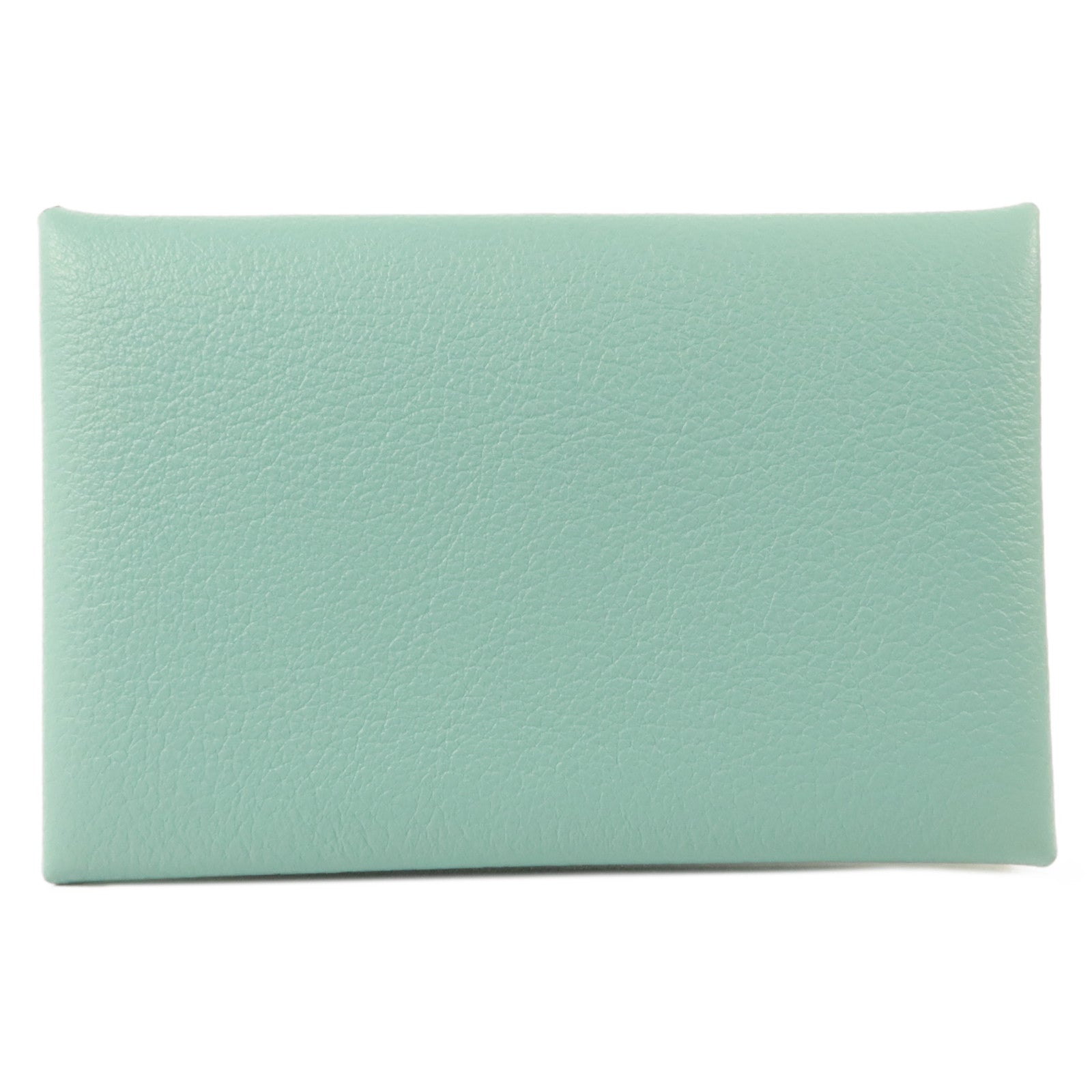 HERMES Evercolor皮革Calvi Card Holder卡片套Bleu Atoll