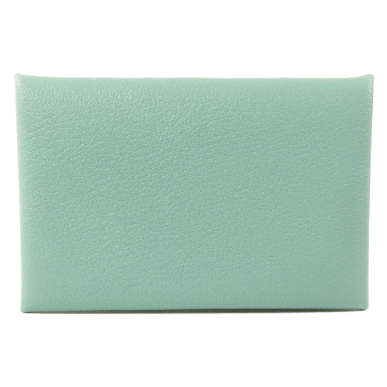 HERMES Evercolor皮革Calvi Card Holder卡片套Bleu Atoll