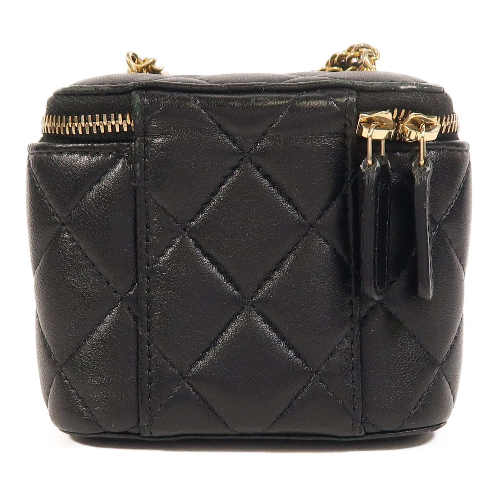 CHANEL 羊皮皮革Mini Vanity金扣鏈帶肩背袋