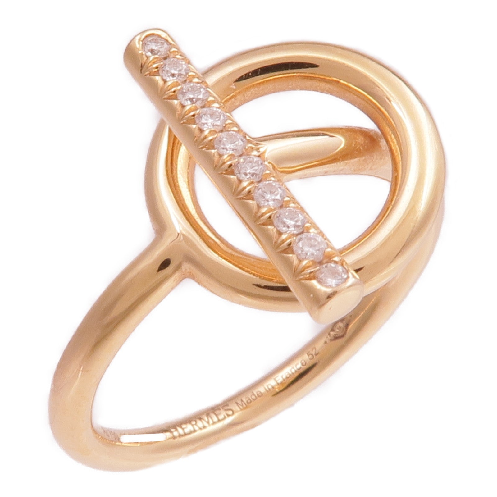 HERMES 18K玫瑰金Echappee Ring戒指Hermes#52/US#6