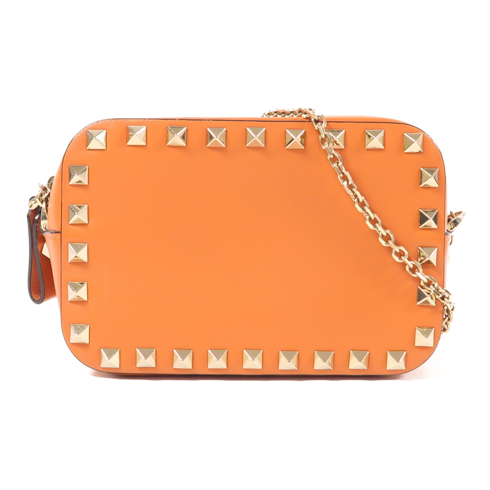 Valentino 牛皮皮革Chain Shoulder金扣鏈帶肩背袋