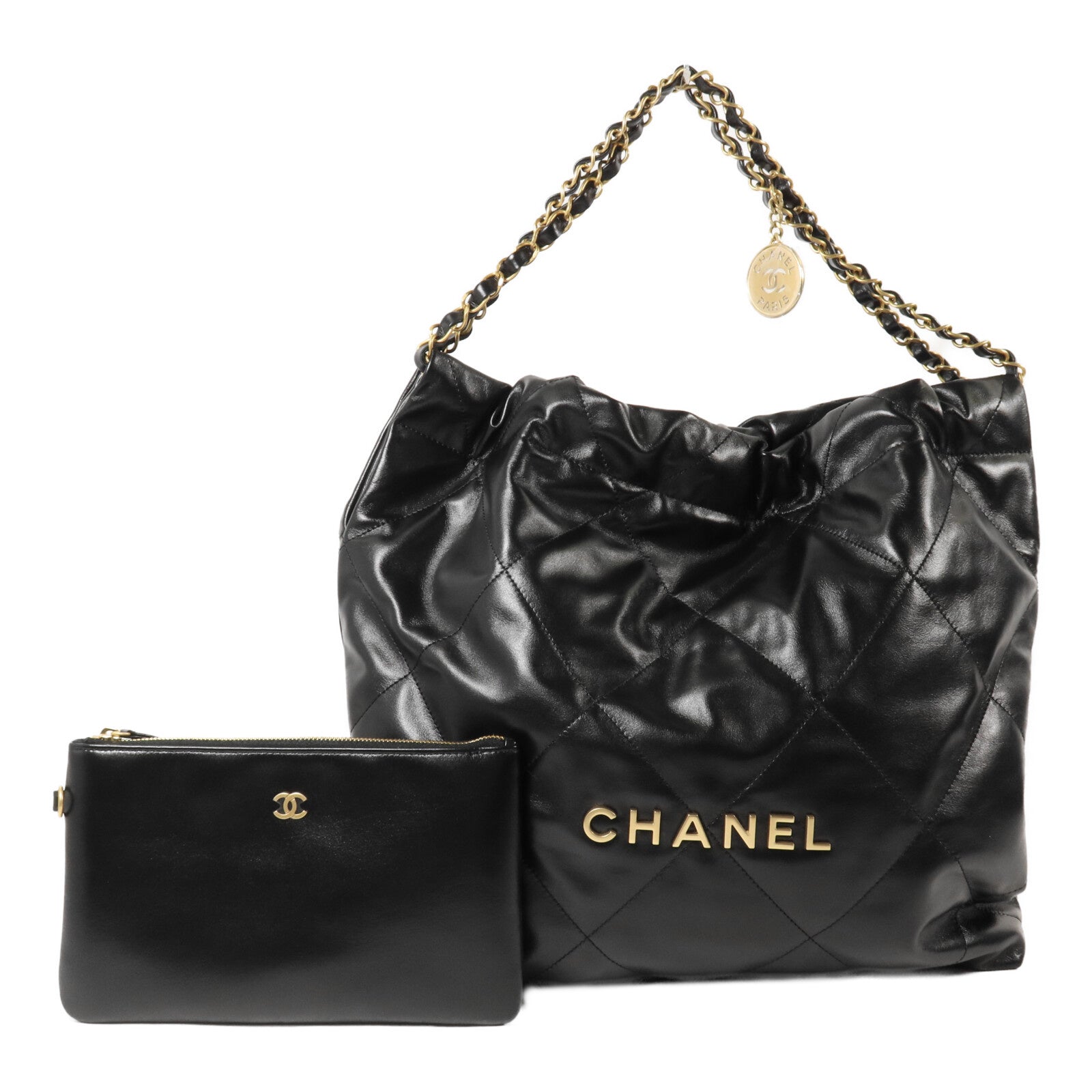CHANEL 牛皮皮革C22 Medium鏈帶肩背袋