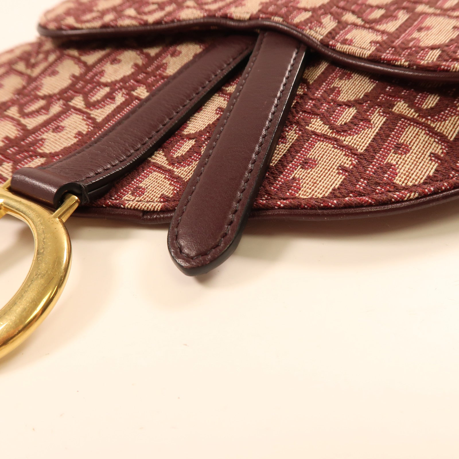 Dior 帆布Saddle Belt Bag金扣腰包紅色