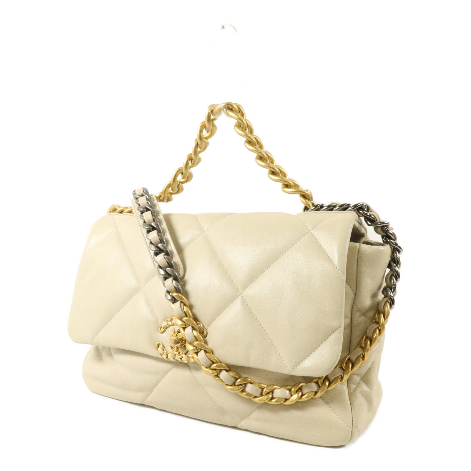 CHANEL 牛皮皮革Chanel 19 Medium鏈帶肩背袋