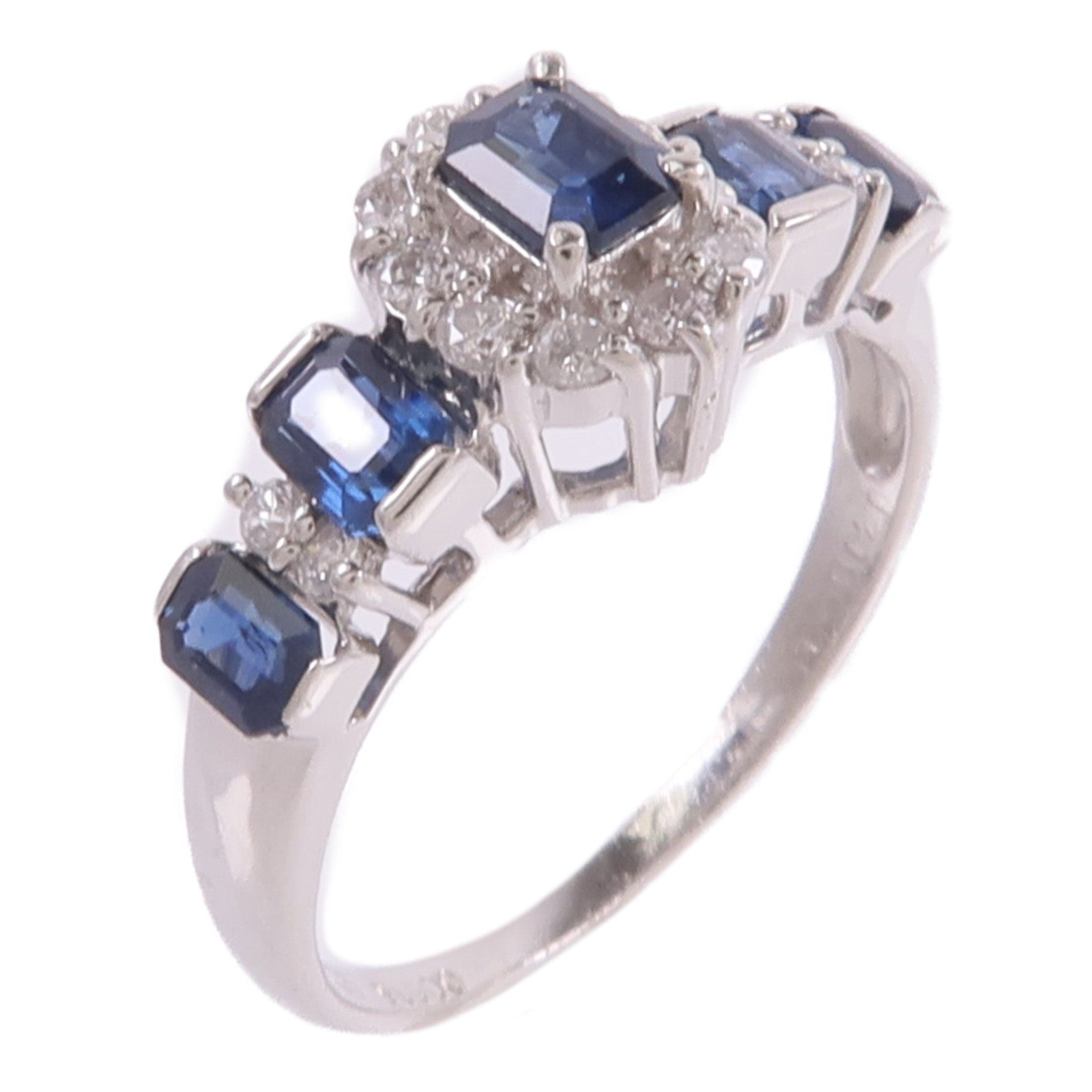 JEWELRY PT900鉑金Sapphire Diamond Ring藍寶石/鑽石戒指
