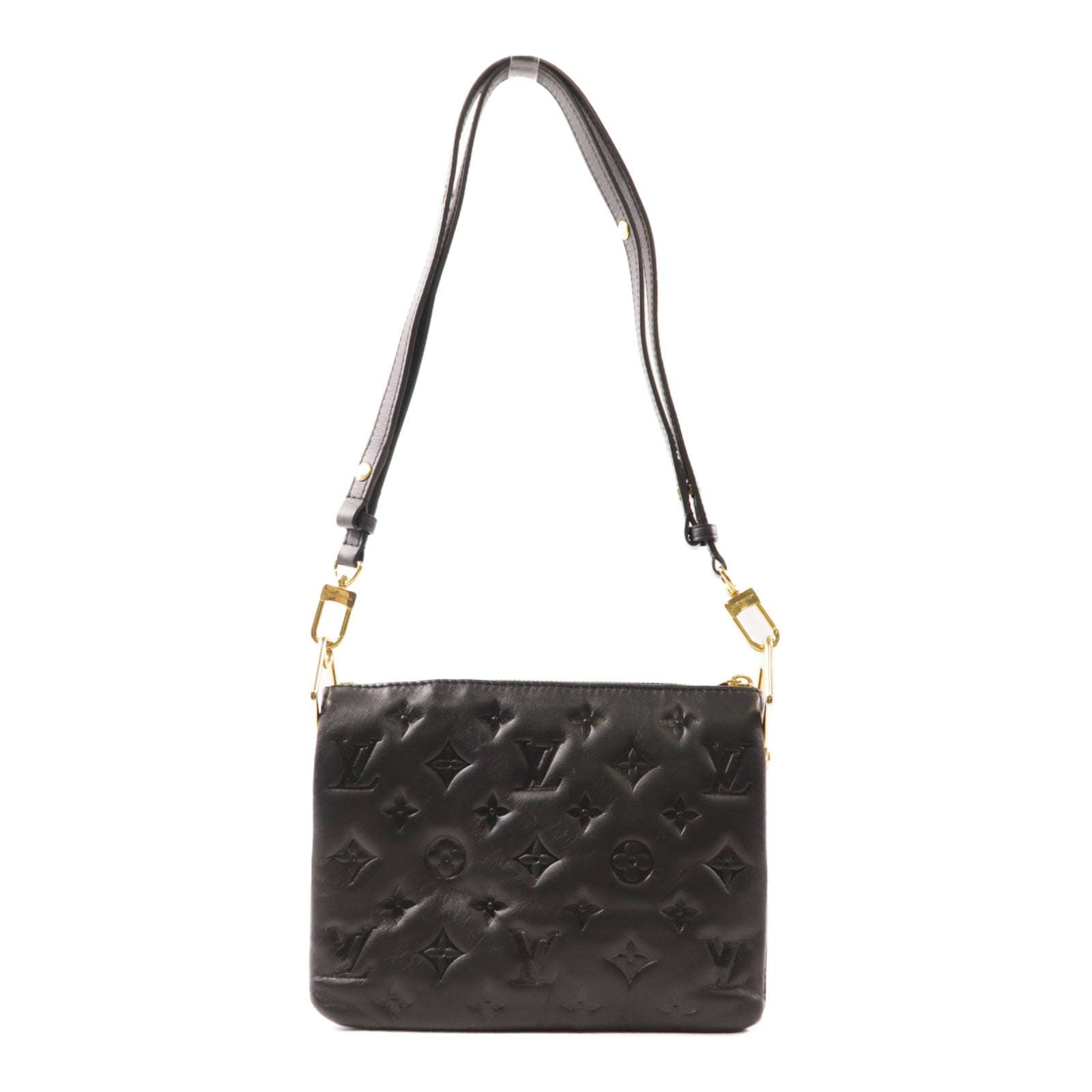 LOUIS VUITTON Monogram Embossed Coussin金扣手挽肩背兩用袋