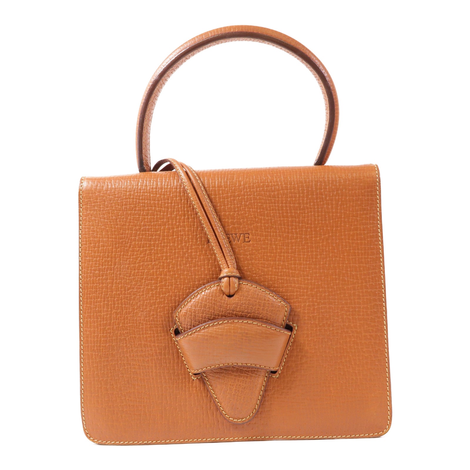 LOEWE Shoulder Bag Handbag Calfskin Leather Brown