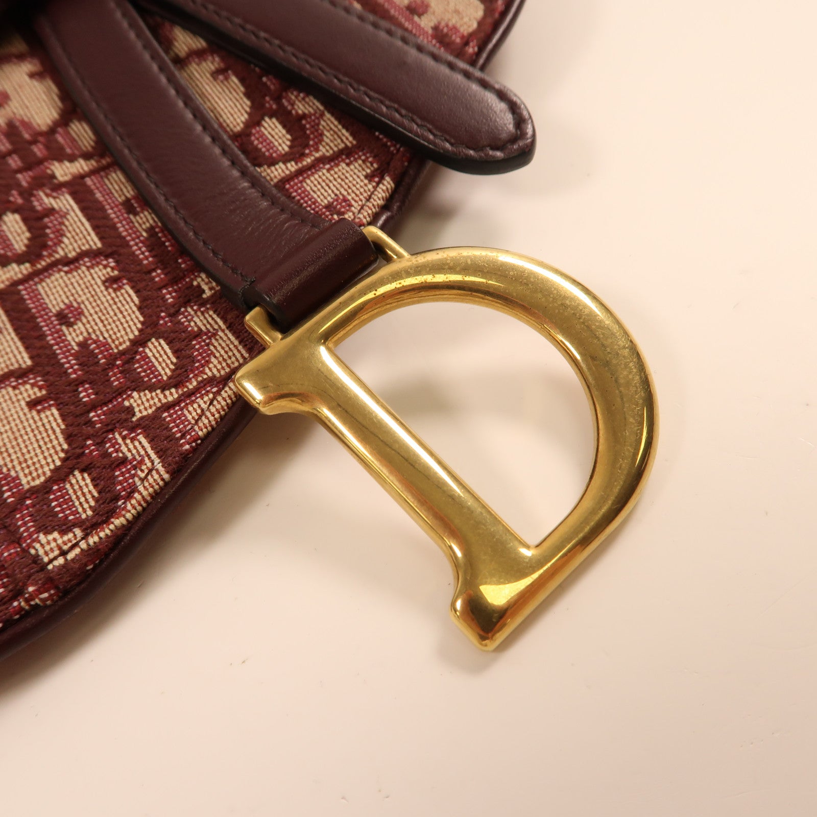 Dior 帆布Saddle Belt Bag金扣腰包紅色